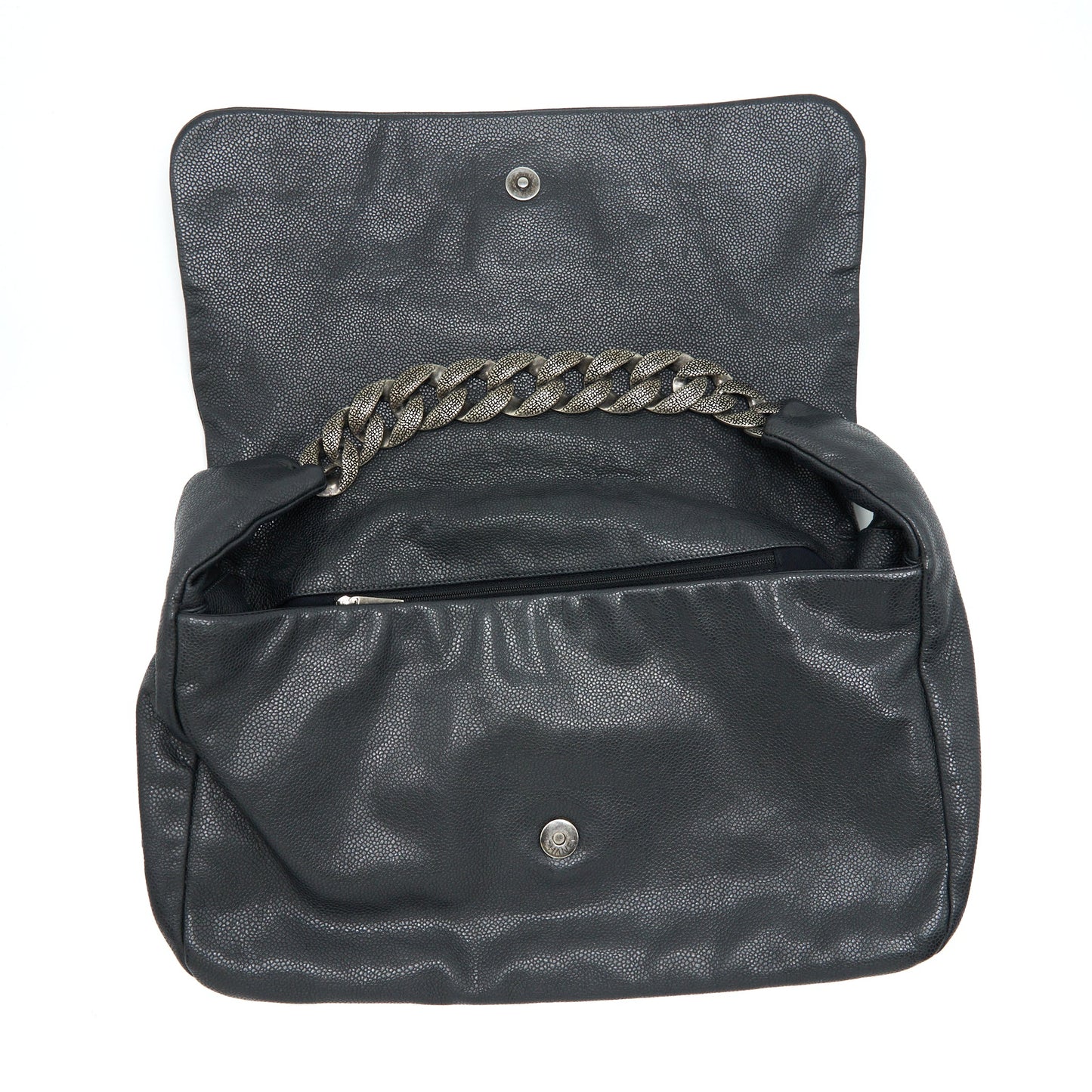 Chanel Vintage Shoulder Bag Caviar Black Ruthenium Hardware