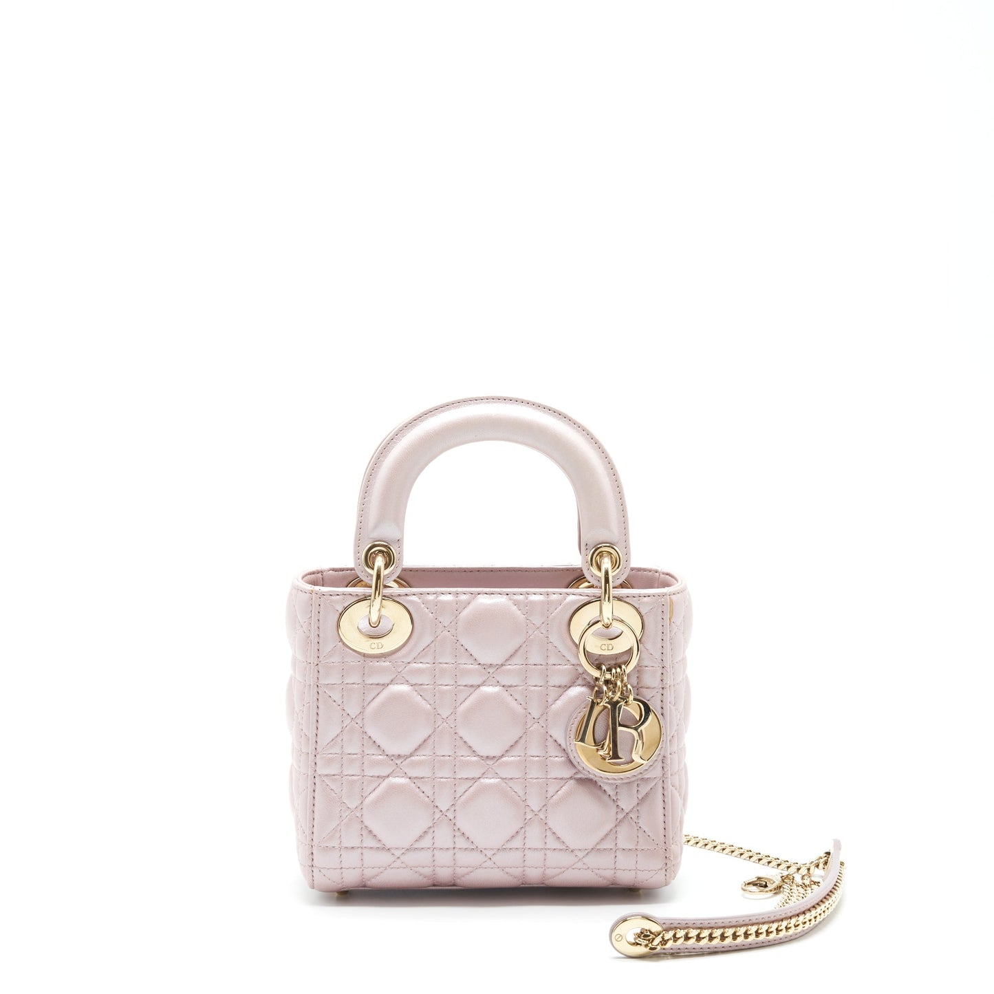 Luxury Dior Mini Lady Luxury Dior Lambskin Pink GHW