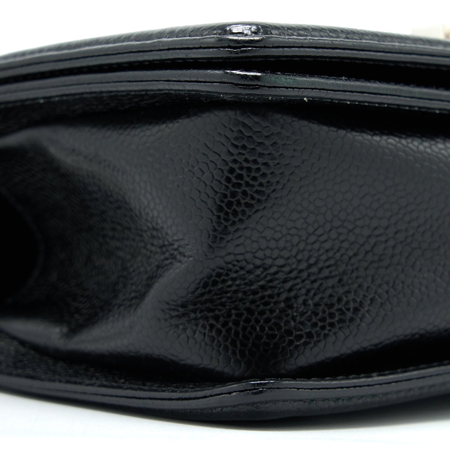 Chanel Small Chevron Boy Bag Shiny Grained Calfskin Black SHW