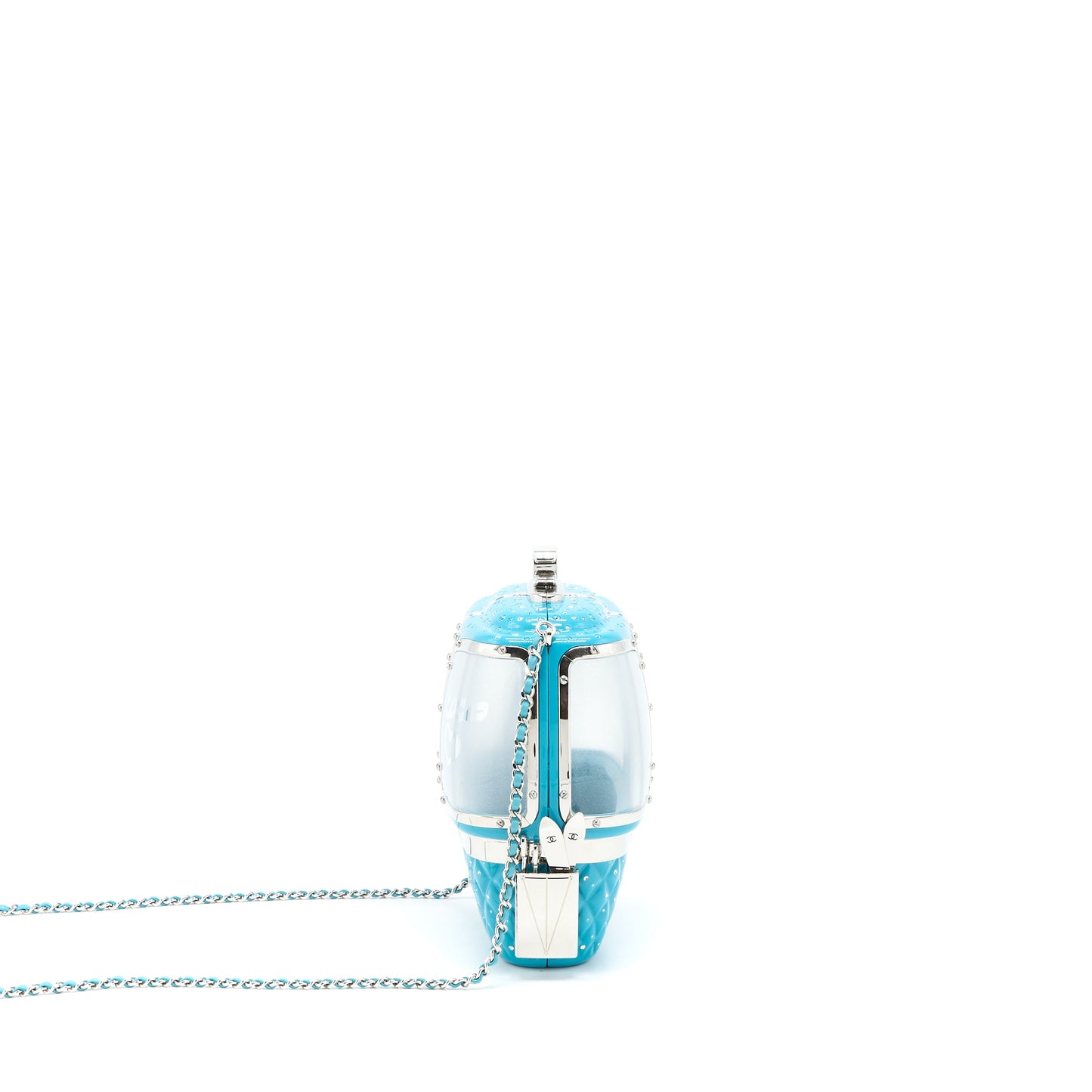 Chanel 19K Ski Gondola Evening Bag Light Blue SHW