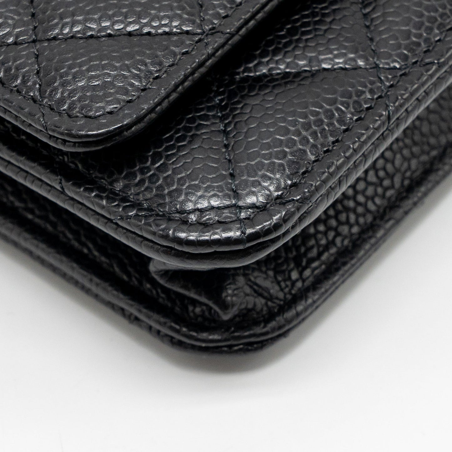 Chanel Classic Wallet on Chain Caviar Black GHW (Microchip)