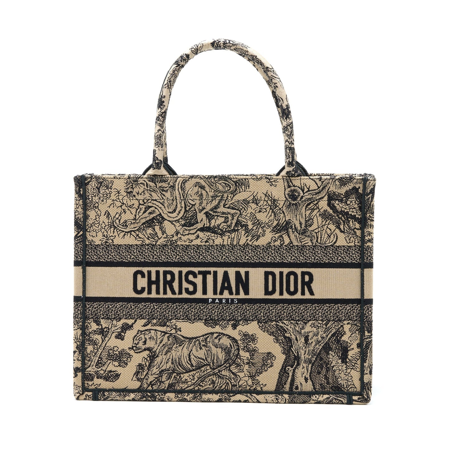 Luxury Dior Medium Luxury Dior Book Tote Toile De Joey Embroidery Beige