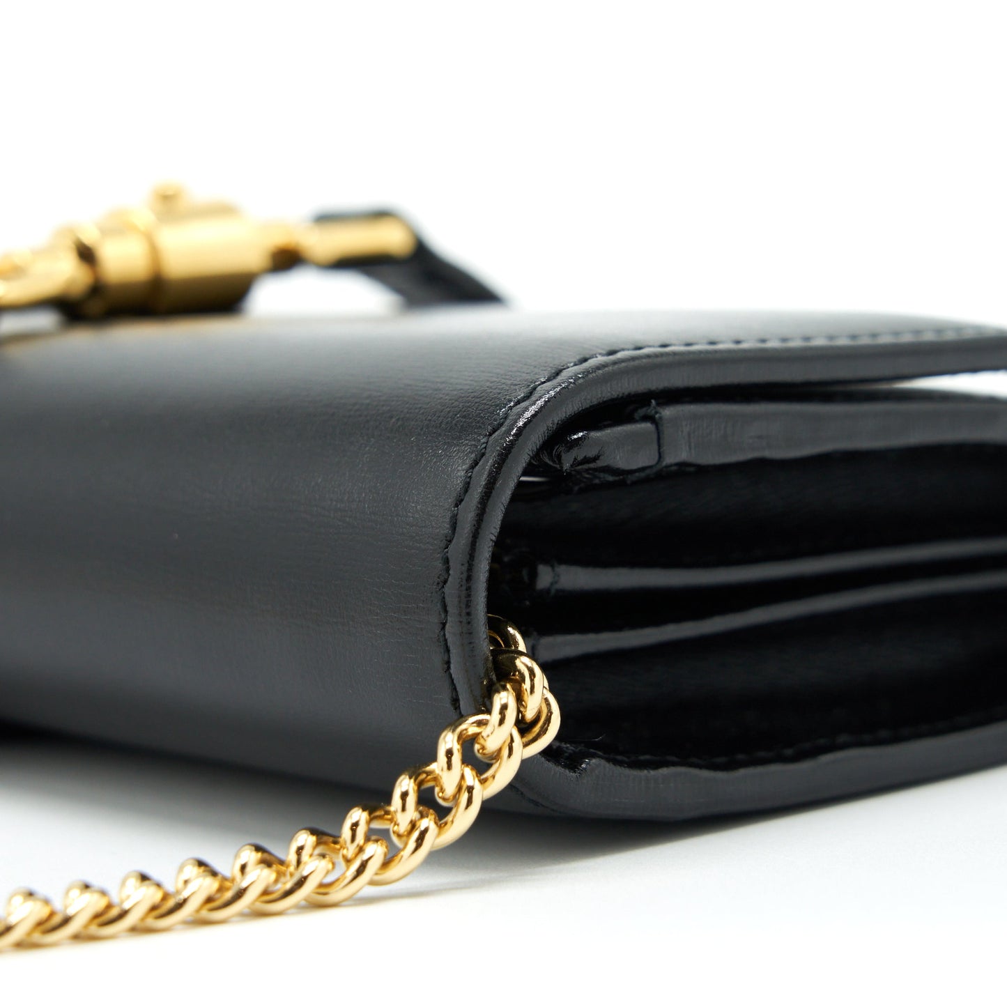 Gucci Jackie 1961 Chain Wallet Black GHW