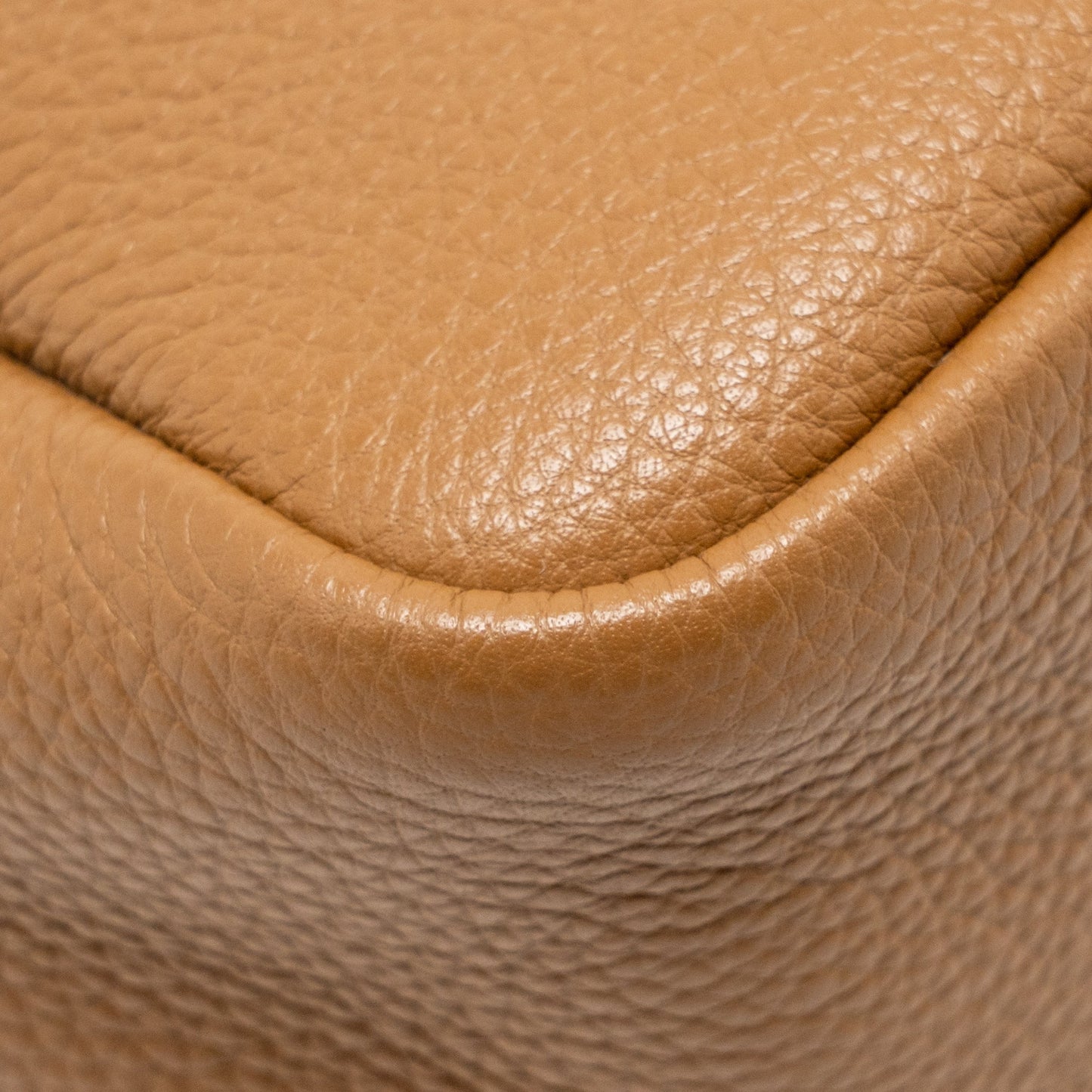 Prada Mini Leather Handbag Calfskin Caramel SHW