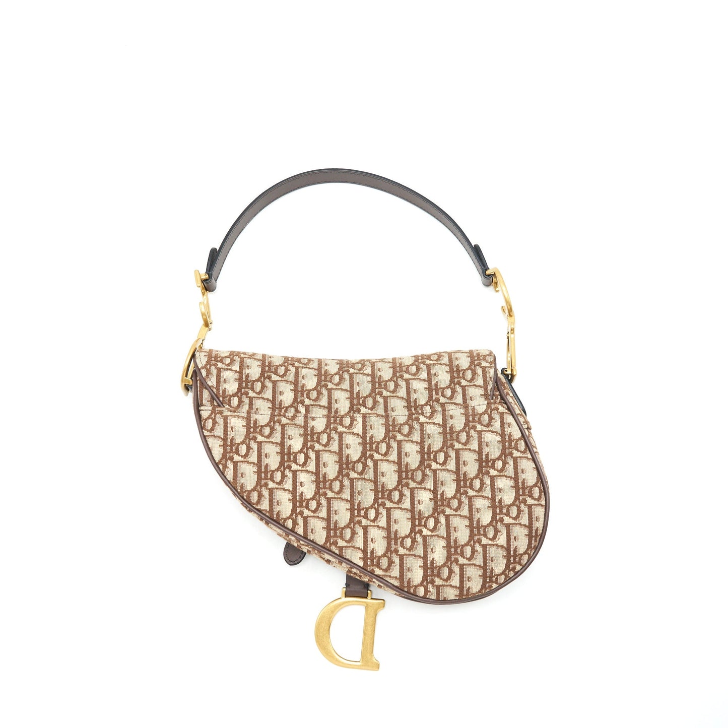 Luxury Dior medium saddle bag brown Oblique GHW