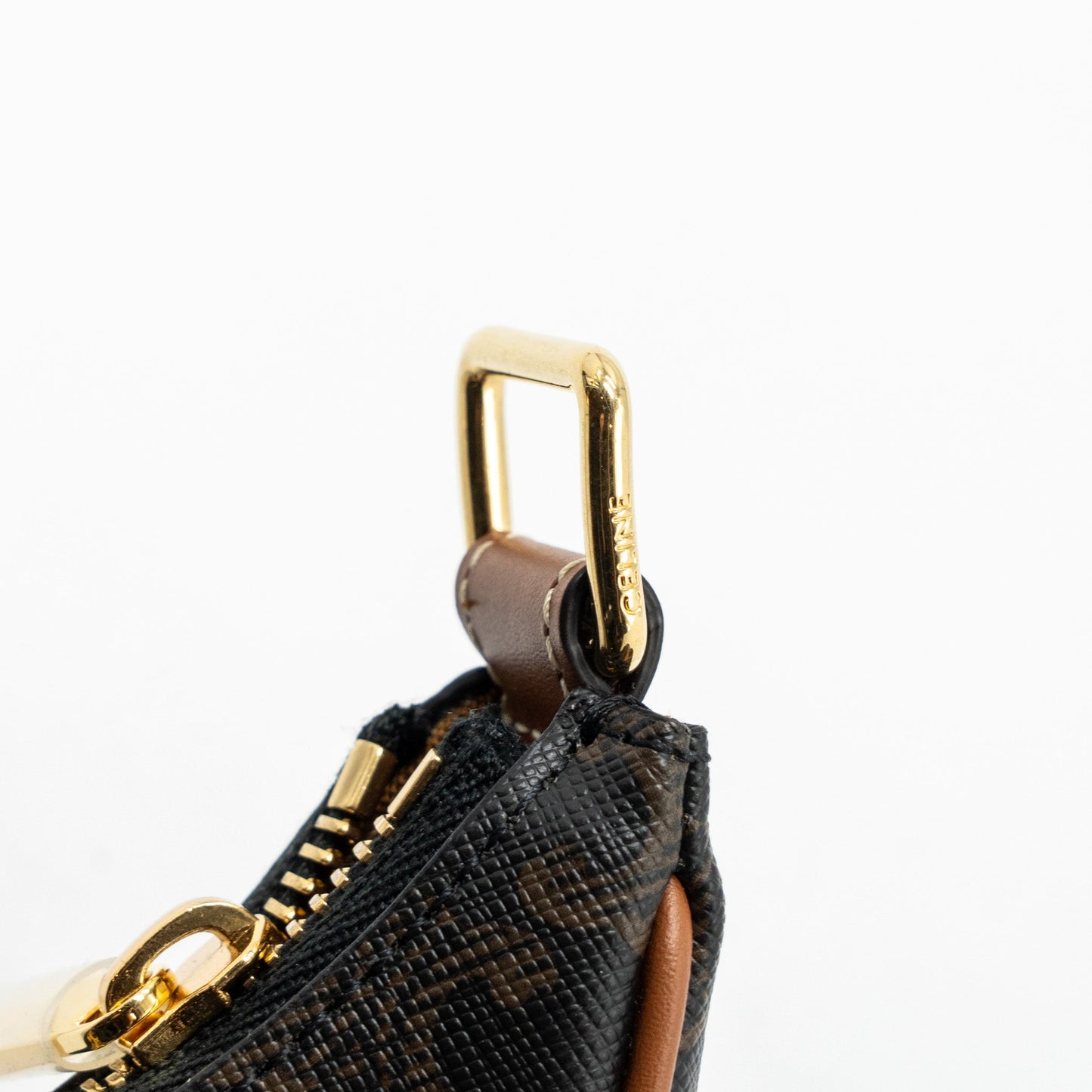 Celine medium Ava TRIOMPHE CANVAS AND CALFSKIN TAN GHW