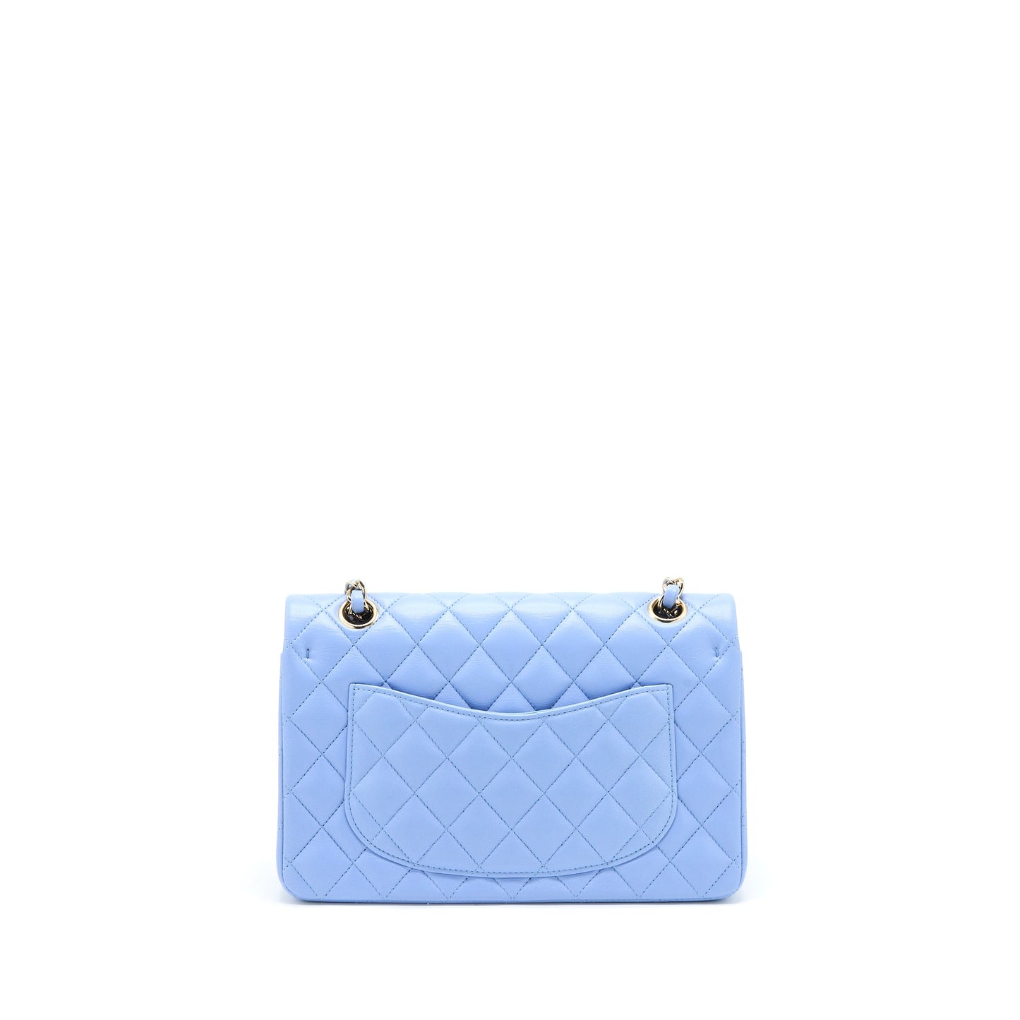 Chanel Small Classic Double Flap Bag Lambskin Blue LGHW