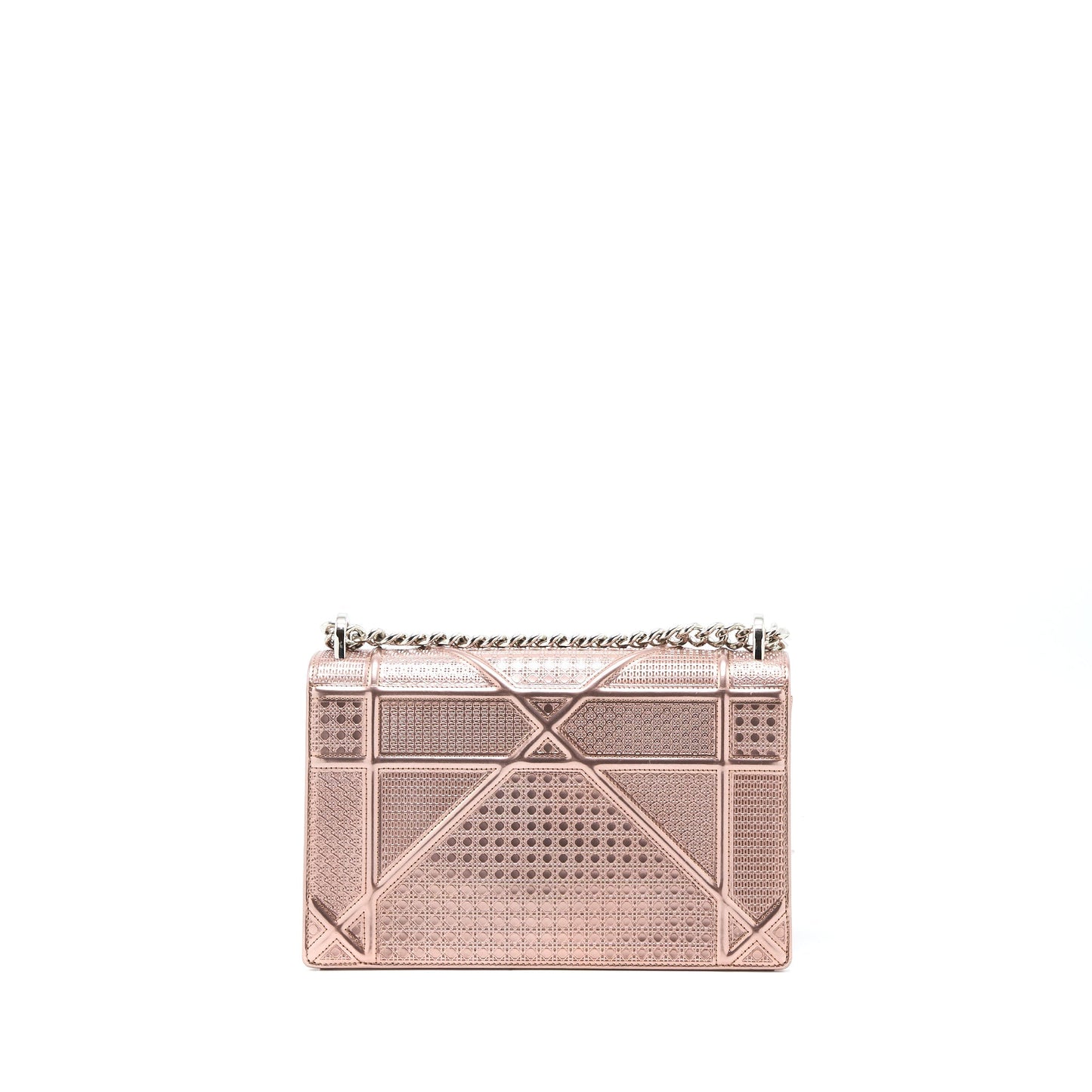 Luxury Dior Medium Luxury Diorama Cannage Calfskin Metallic Pink SHW