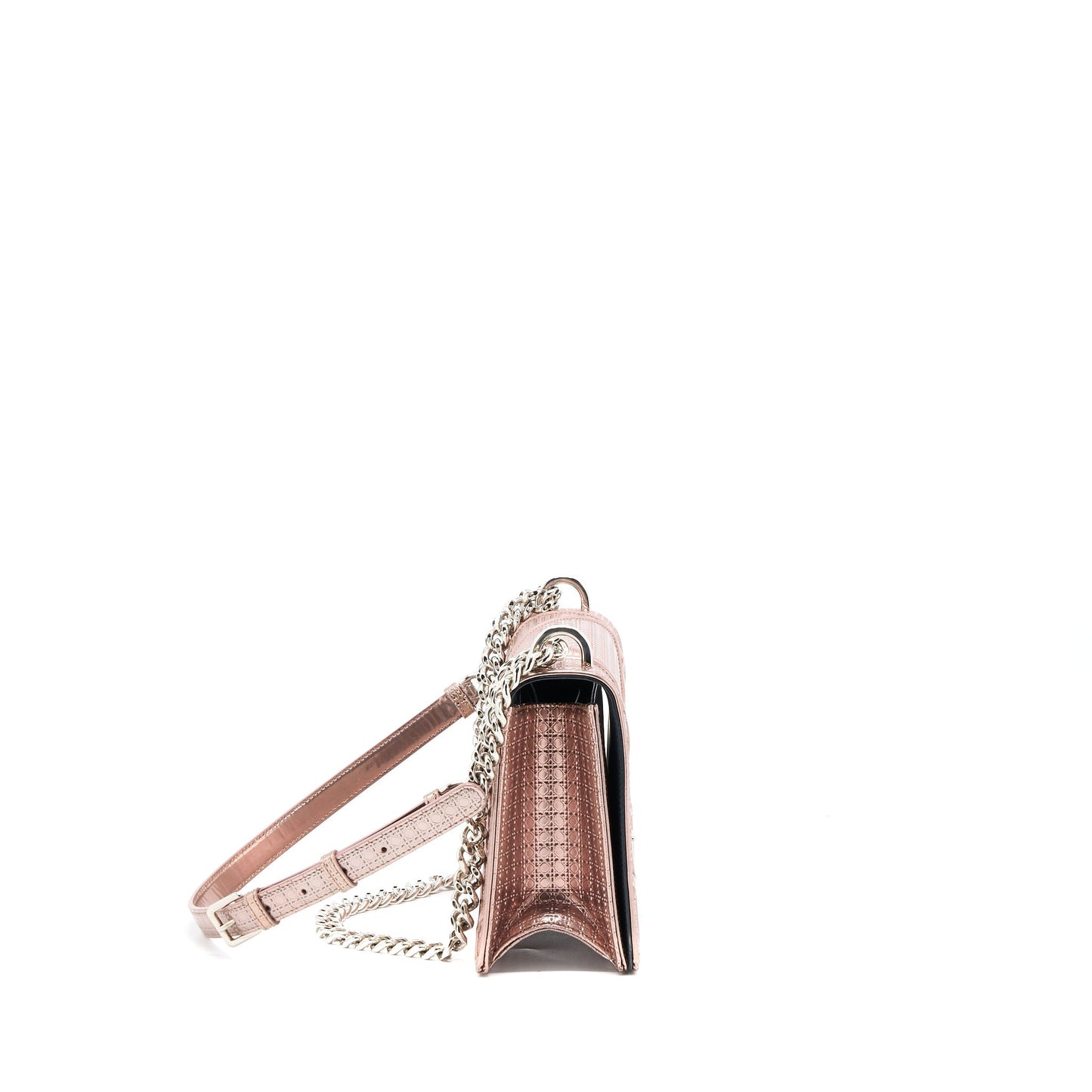 Luxury Dior Medium Luxury Diorama Cannage Calfskin Metallic Pink SHW