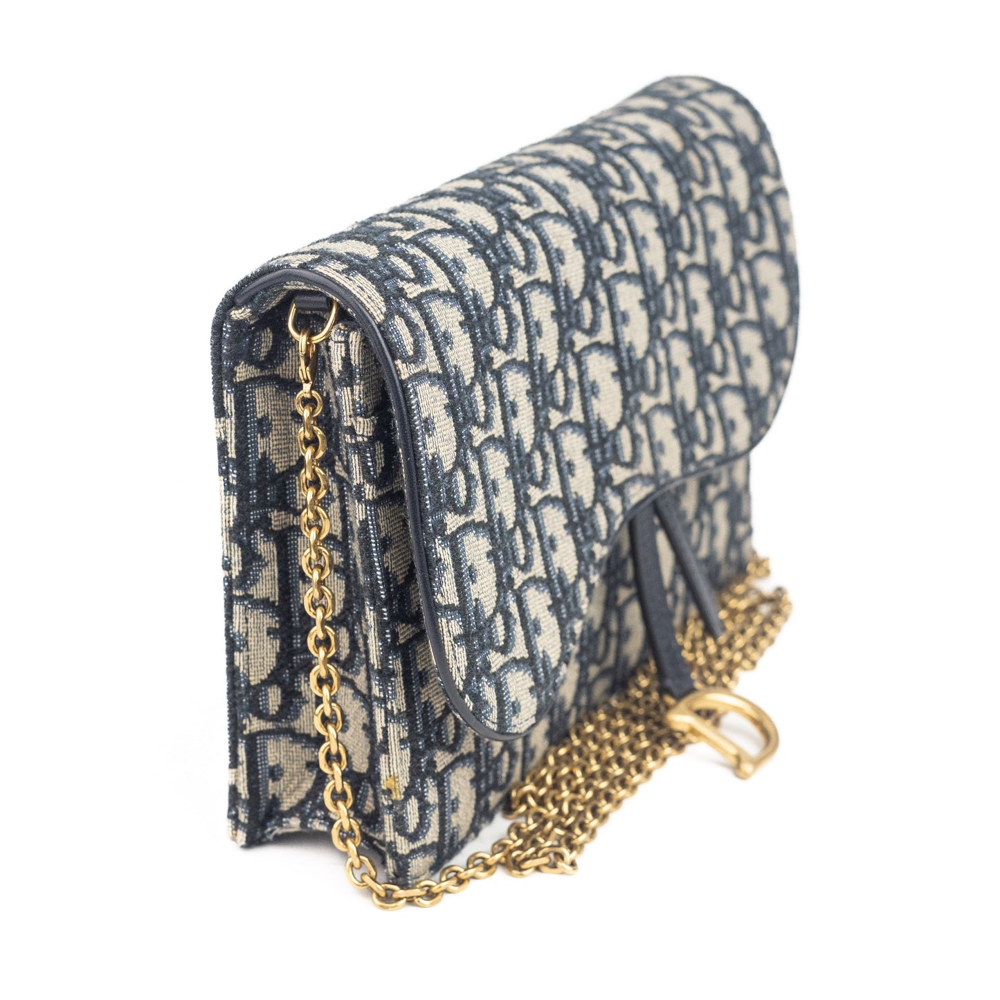 Dior Saddle Pouch in Blue Dior Oblique Jacquard
