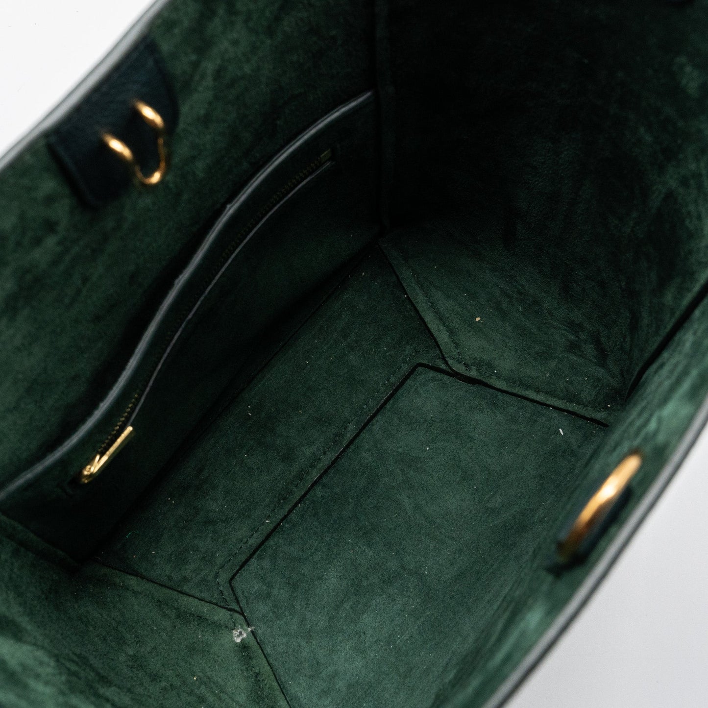 Celine Sangle bucket bag calfskin dark green GHW