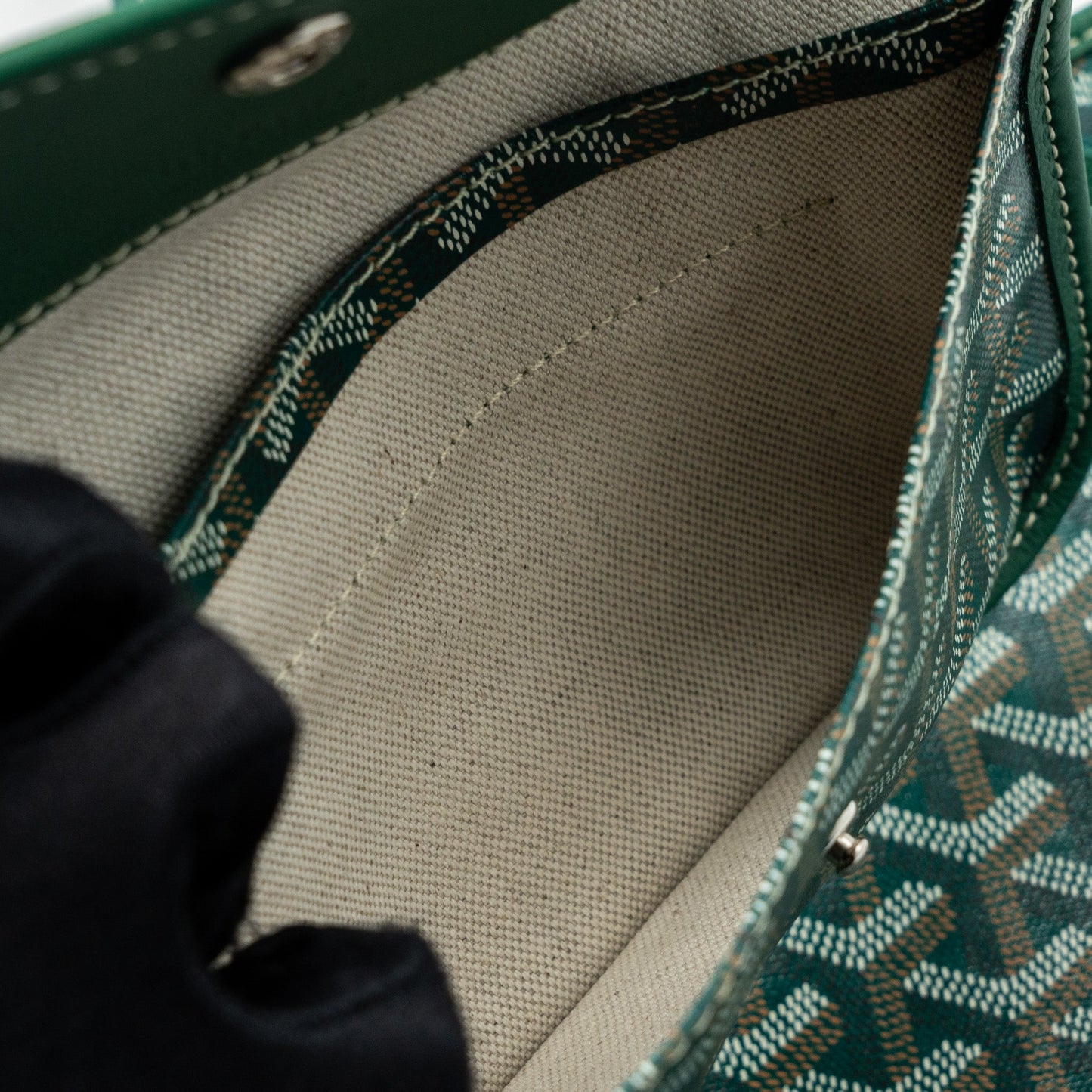 Goyard Saint Louis PM Tote Bag Goyardine Canvas Green SHW