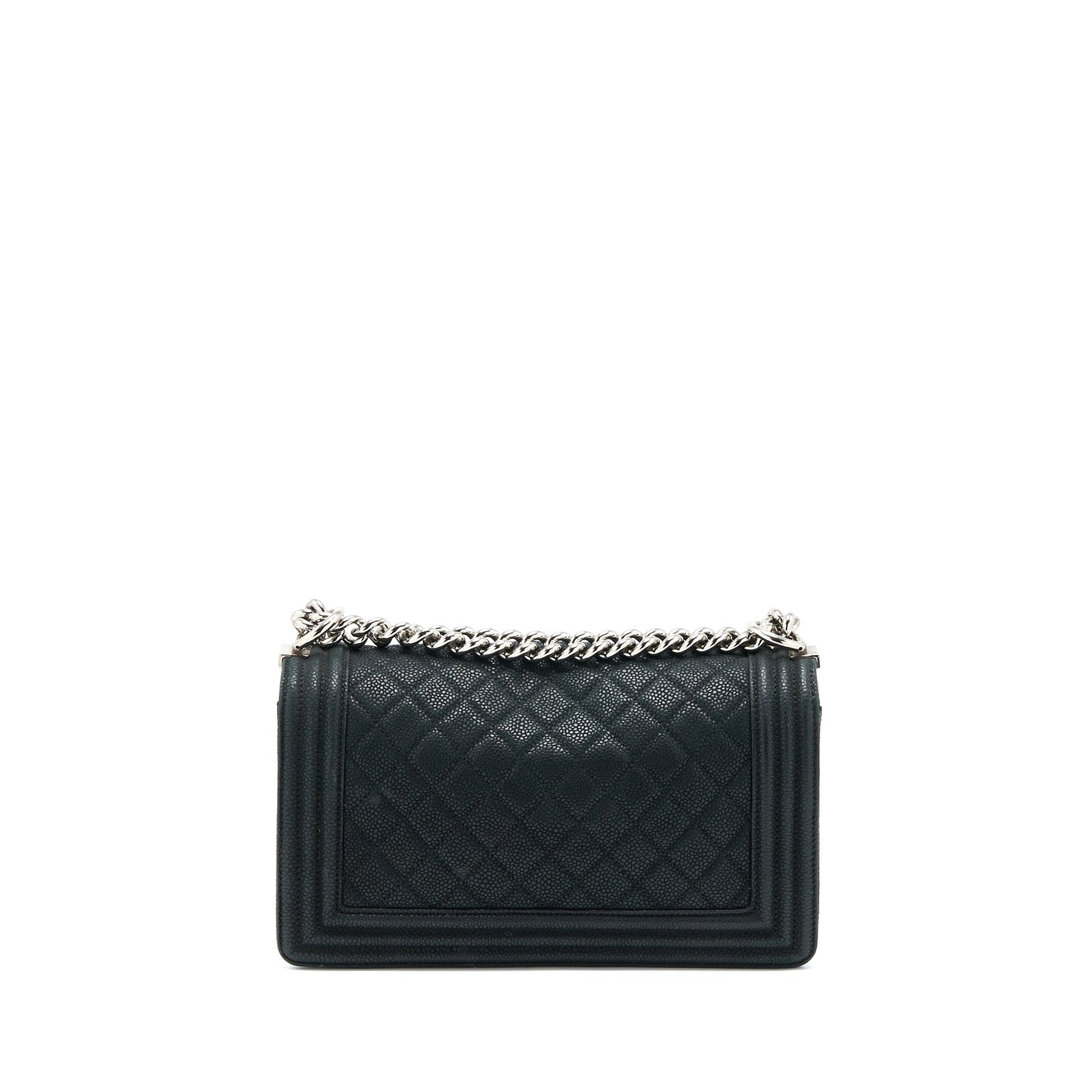 Chanel Medium Boy Bag Grained Calfskin Black SHW