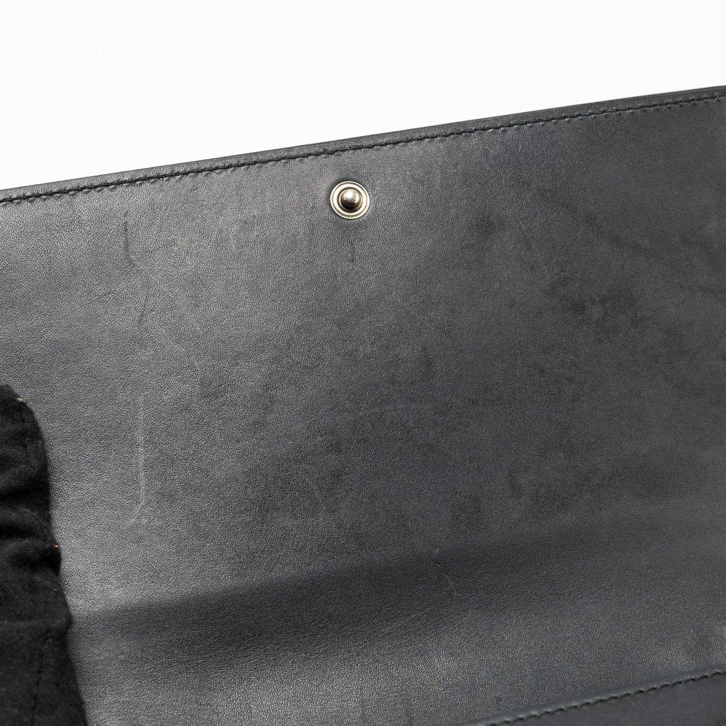 Gucci flap wallet on chain calfskin black SHW