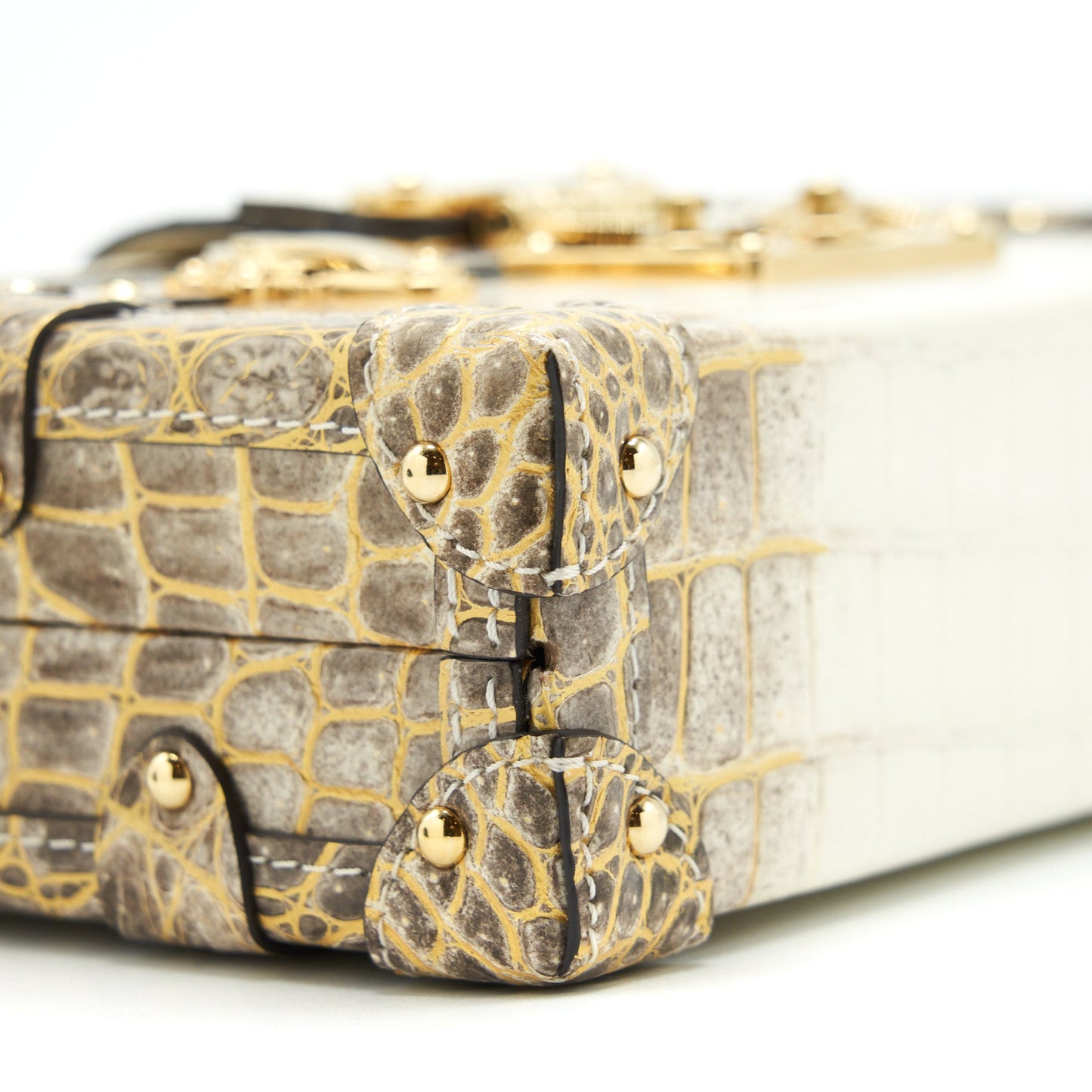 Louis Vuitton Petite Malle Niloticus Crocodile White GHW