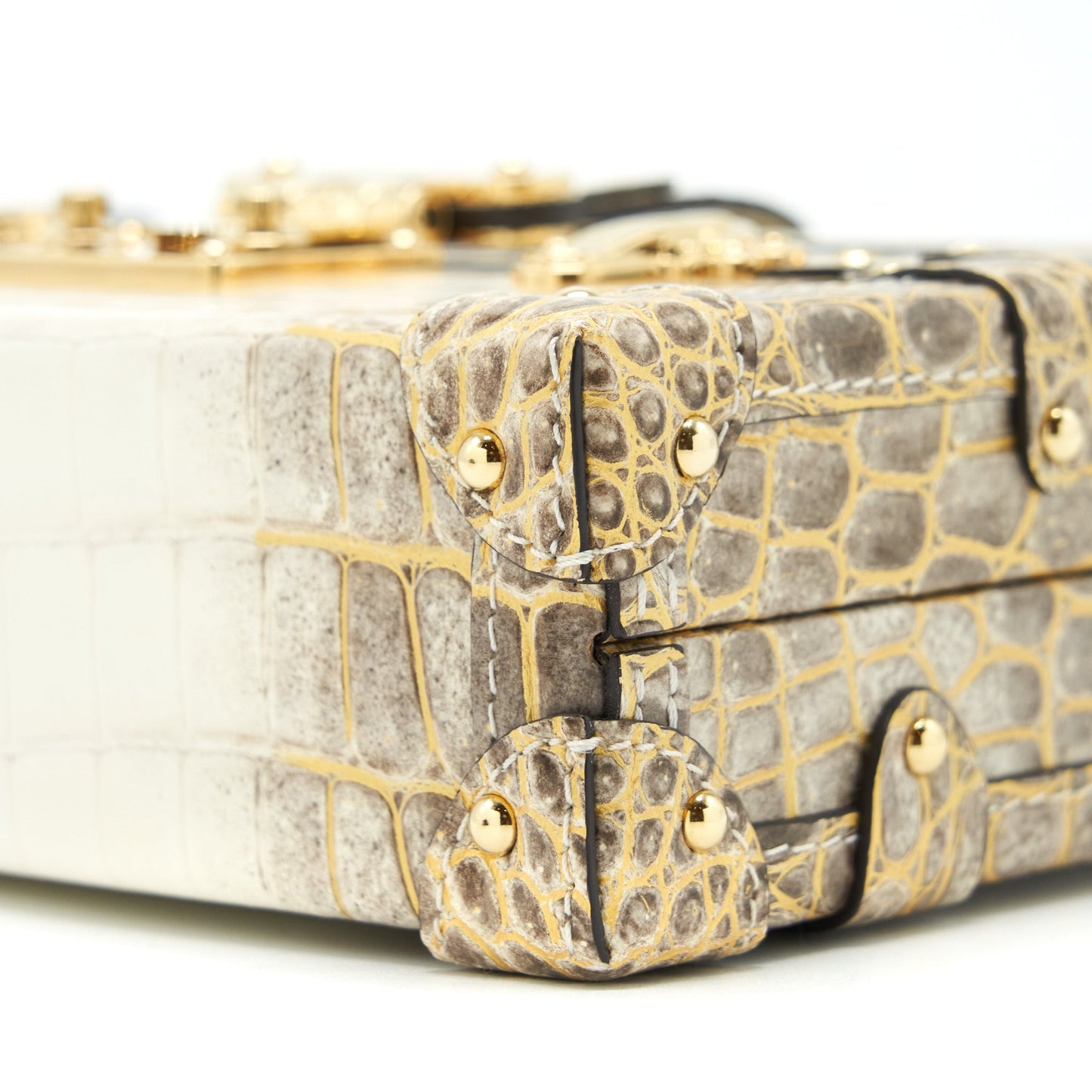 Louis Vuitton Petite Malle Niloticus Crocodile White GHW