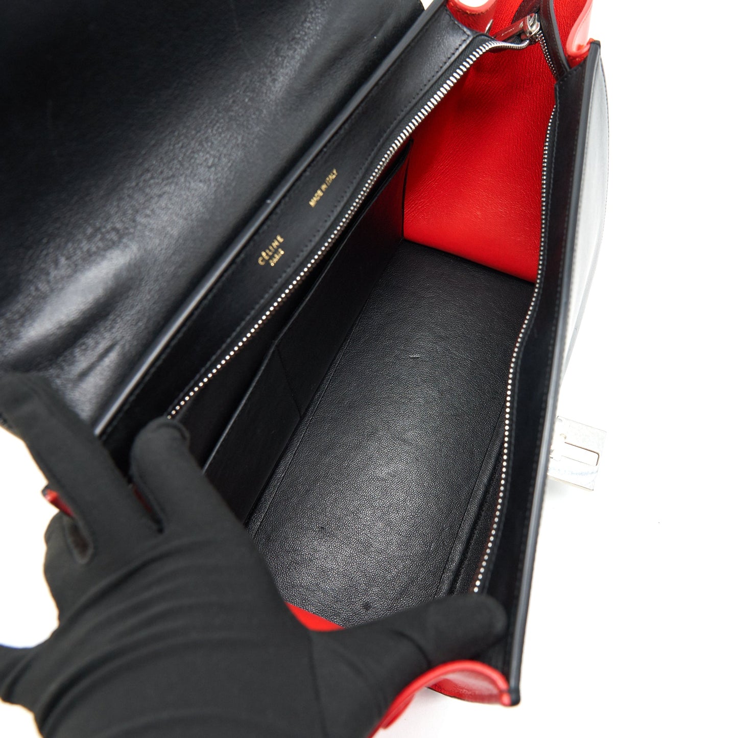 Celine Small Trapeze Bag Multi Color Grey/ Black/ Orange