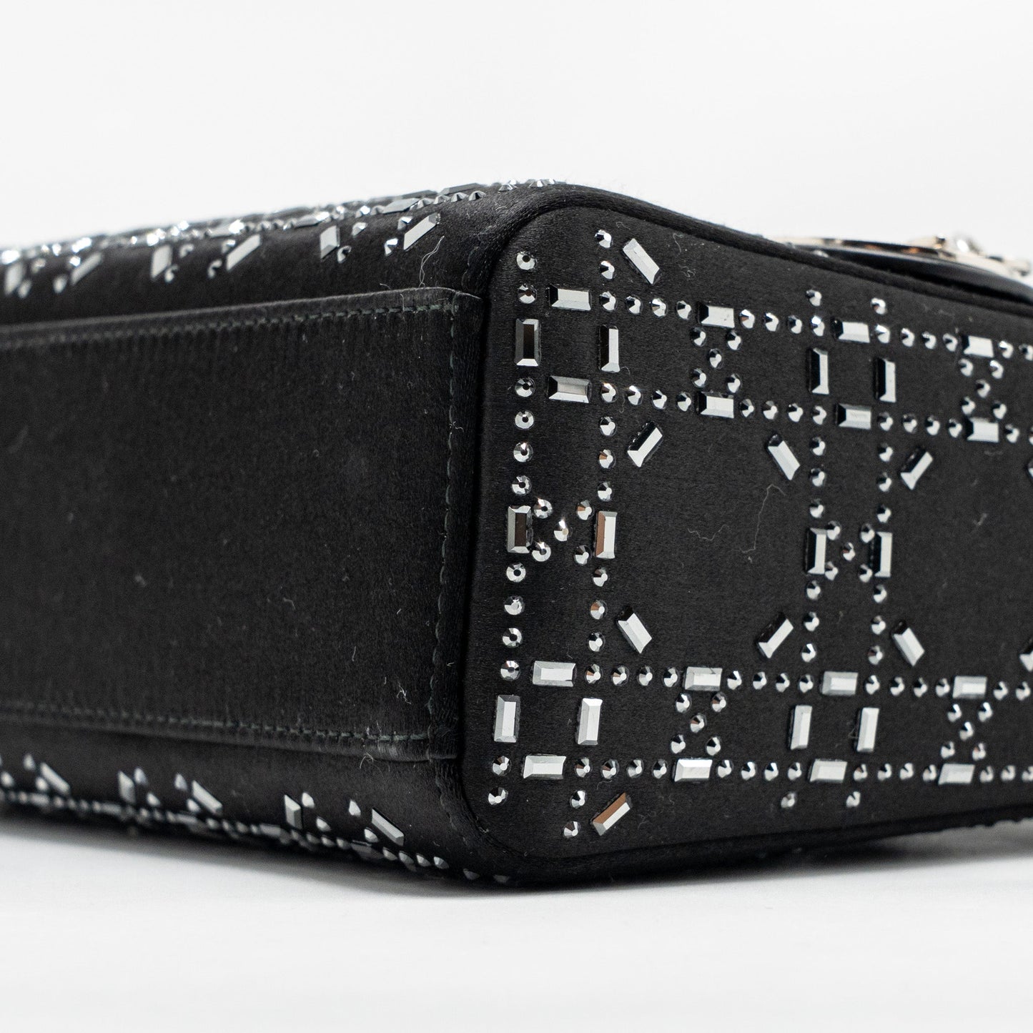 Dior Mini Lady Dior Satin Crystal Black SHW
