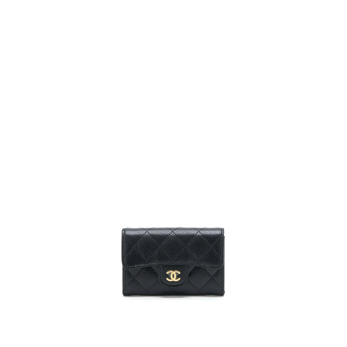 Chanel Classic Flap Card Holder Caviar Black GHW (Microchip)