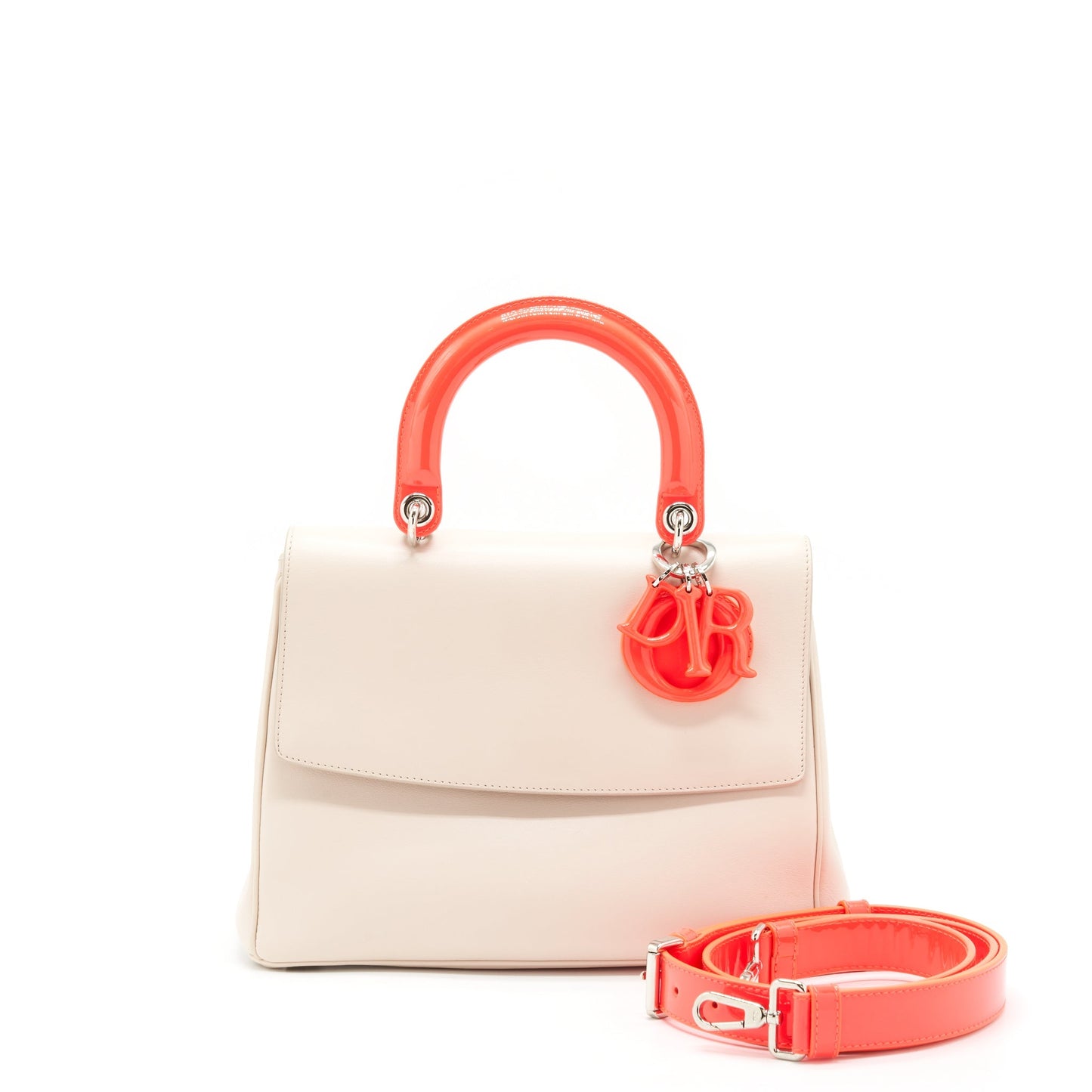 Luxury Dior Be Luxury Dior Bag Smooth Calfskin Beige / Bright Pink SHW