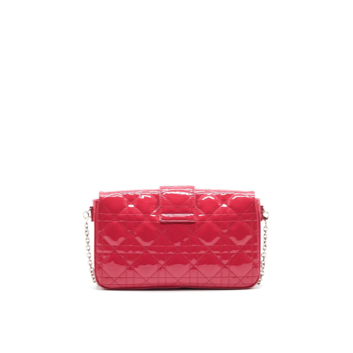Christian Luxury Dior New Lock Pouch Bag Cannage Patent Leather SHW