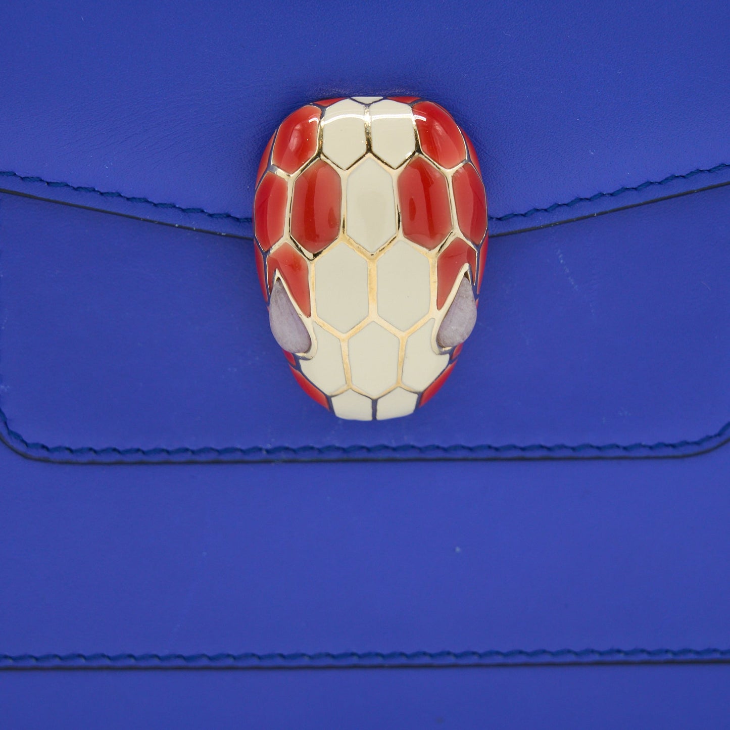 Bvlgari Serpenti Forever Shoulder Bag Calfskin Blue GHW