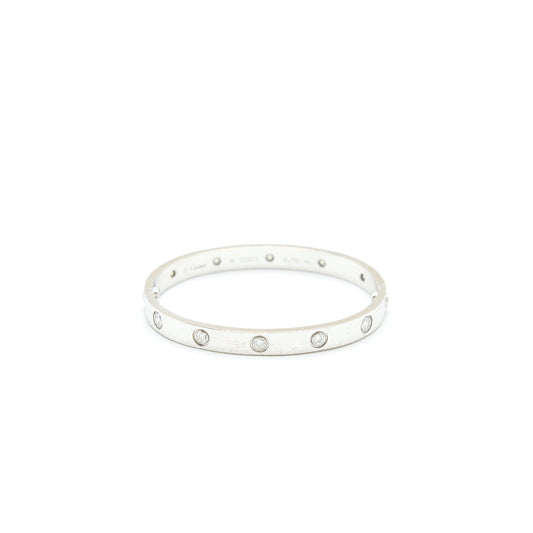 Cartier Size 16 Love Bracelet With 10 Diamonds White Gold