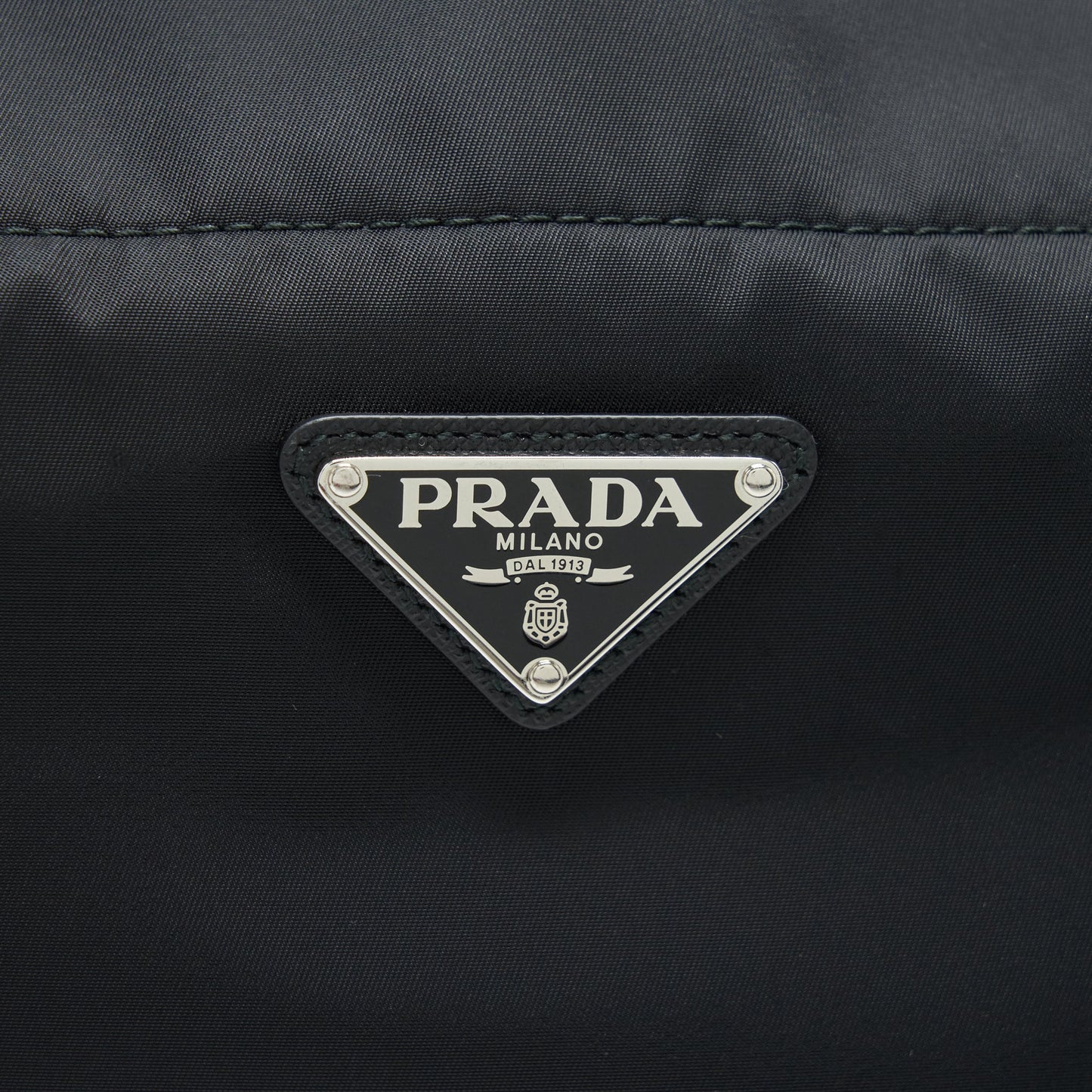 Prada Nylon Tote With Leather Handle Black SHW
