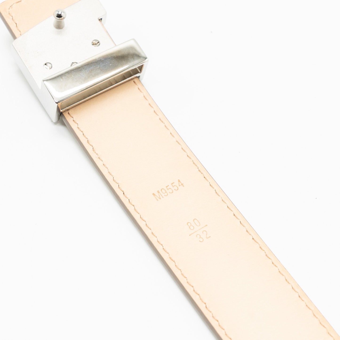 Louis Vuitton size 80 initials 30 mm belt epi white SHW