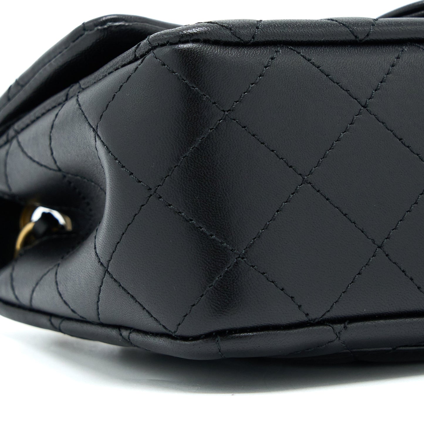Chanel Pearl Crush Mini Rectangular Flap Bag Lambskin Black Brushed GHW (Microchip)