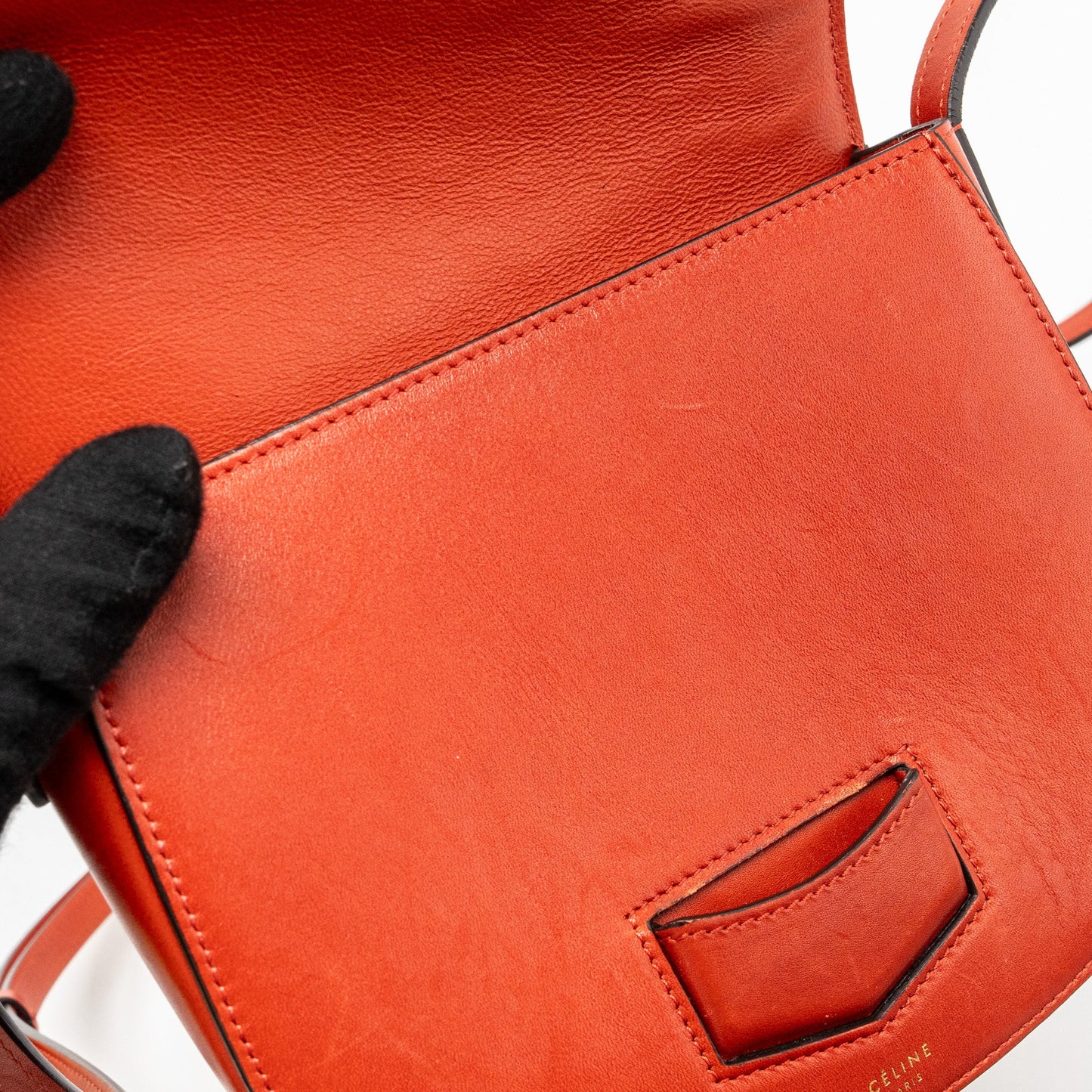 Celine Troutteur bag leather red GHW