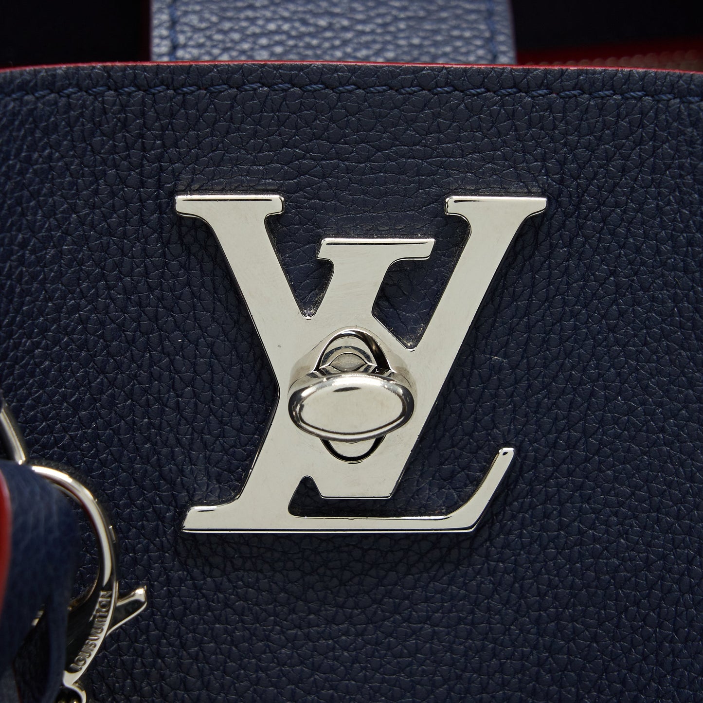 Louis Vuitton Lockme Bucket Bag Navy/Red With An Extra Bag Charm SHW
