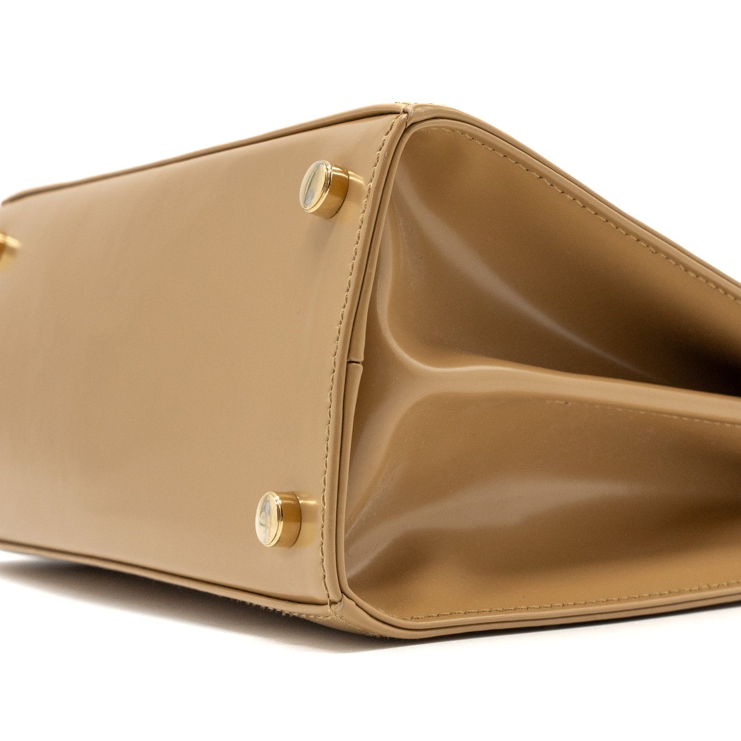 Salvatore Ferragamo Iconic Top Handle Calfskin Beige GHW