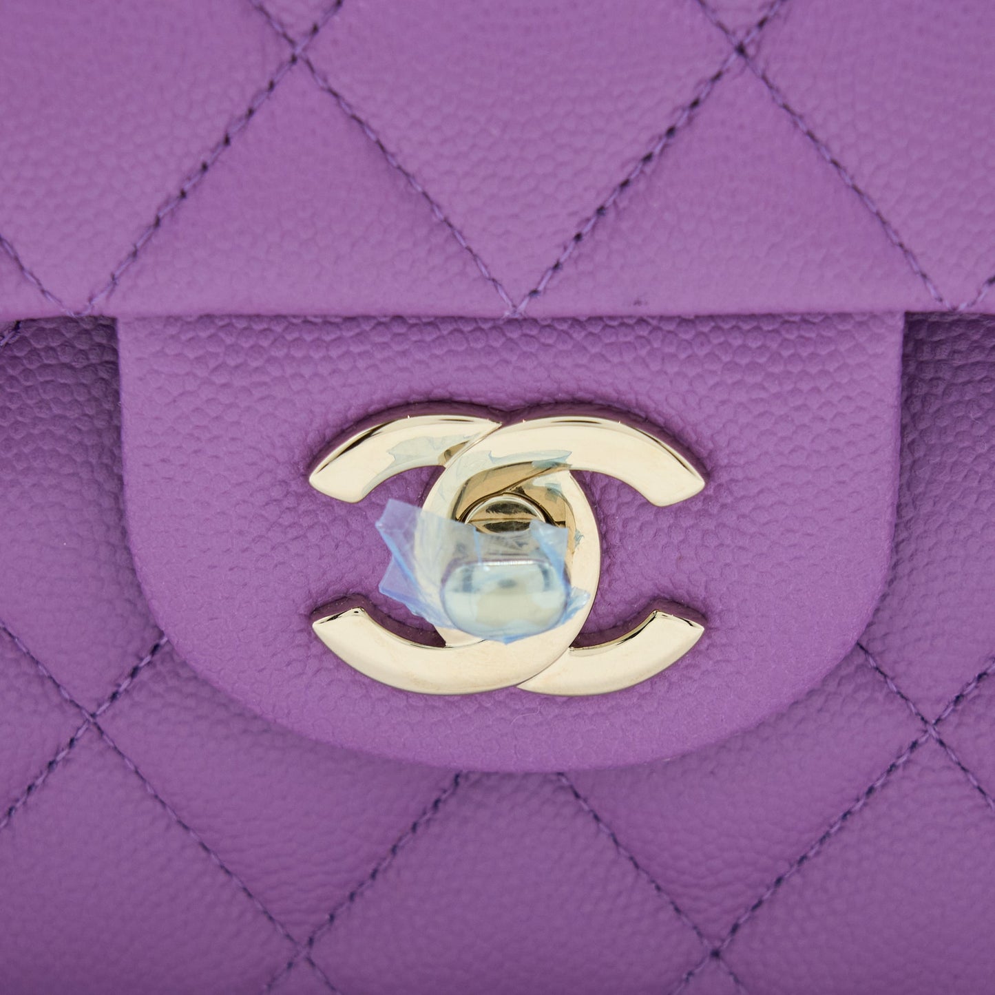 Chanel 22S Small Classic Double Flap Bag Caviar Purple LGHW (Microchip)