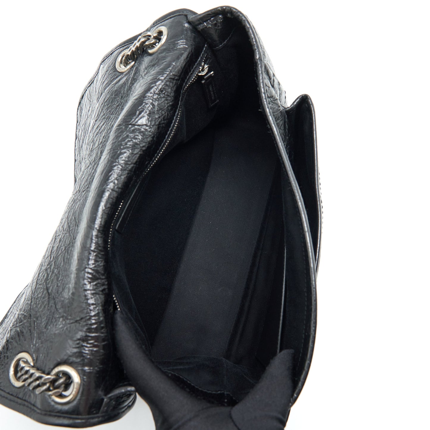 Saint Laurent Large Niki Shoulder Bag Calfskin Black SHW