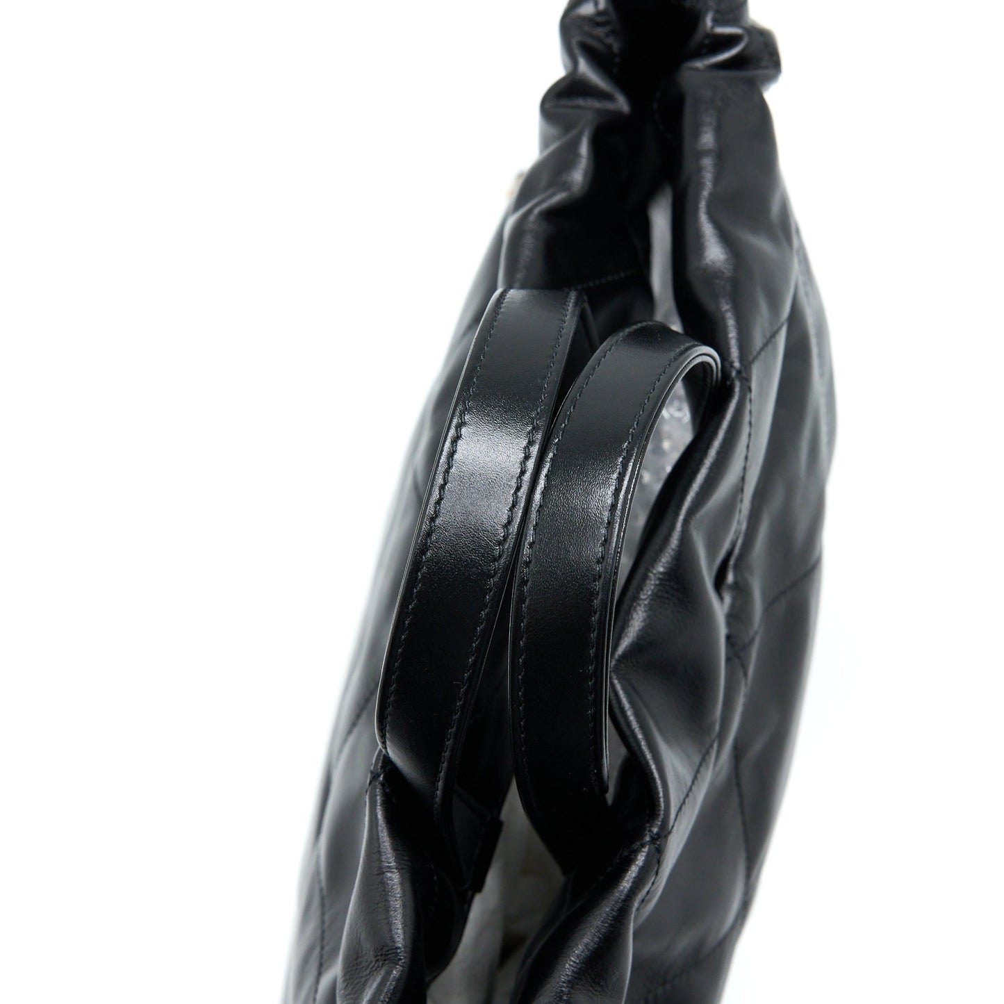 Chanel 22 Backpack Shiny Calfskin Black Brushed GHW (Microchip)