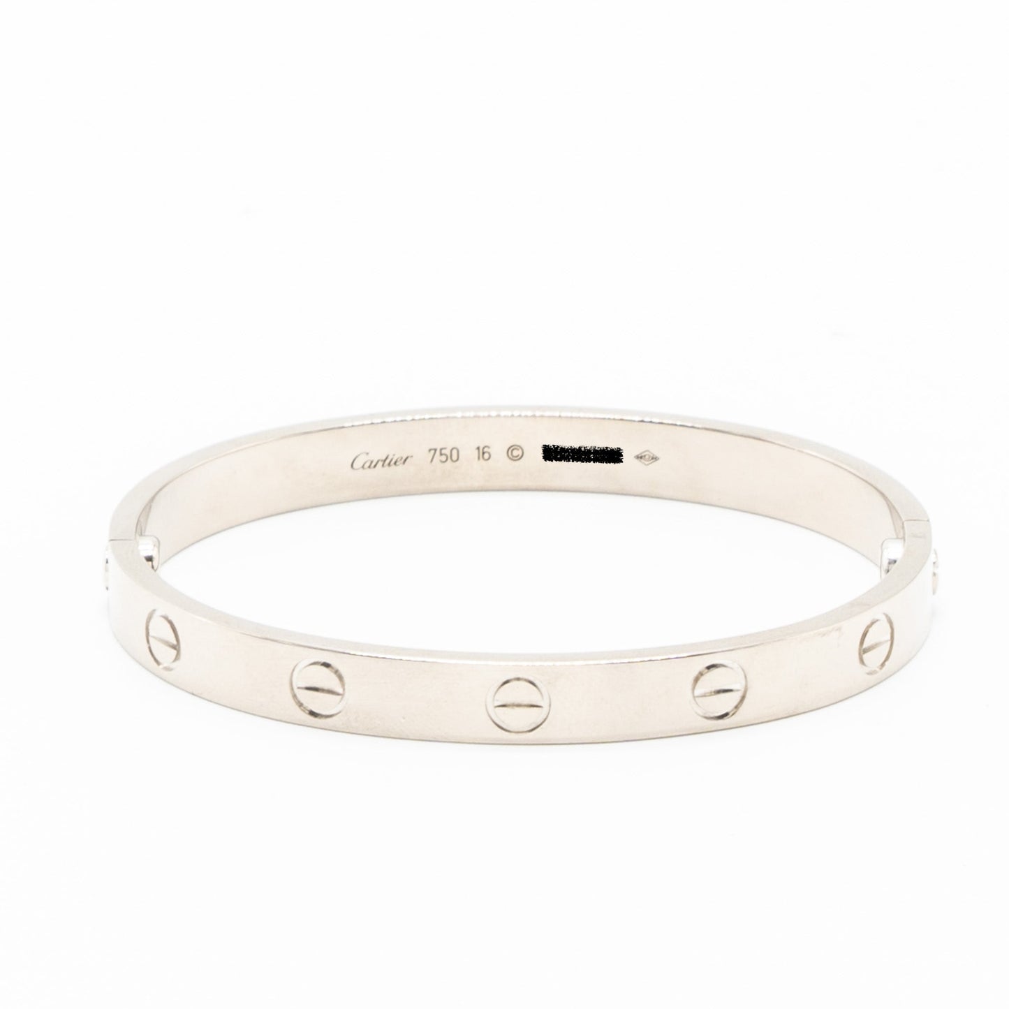 Cartier Size 16 Love Bracelet White Gold