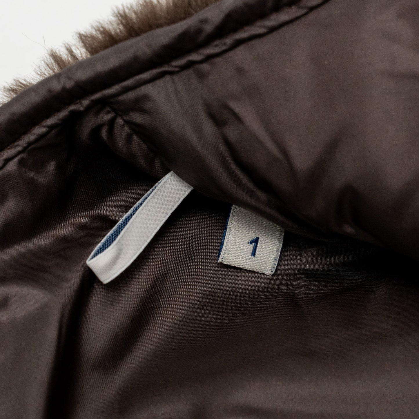 Moncler Size 1 Jouillat Teddy Short Down Jacket Polyester Dark Brown