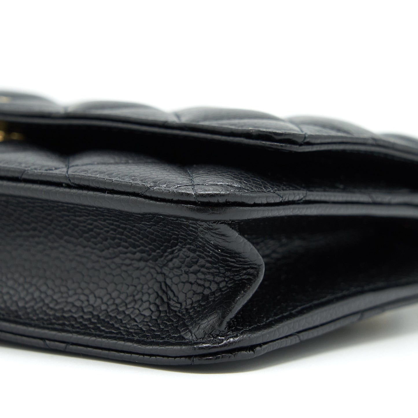 Chanel Class Wallet On Chain Caviar Black GHW (Microchip)
