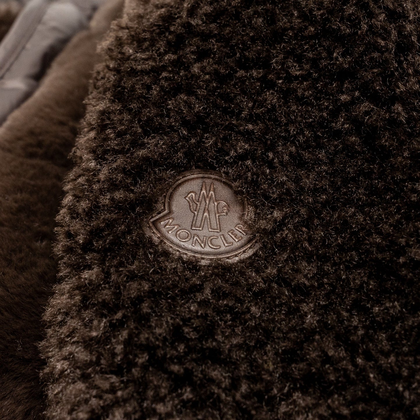 Moncler Size 1 Jouillat Teddy Short Down Jacket Polyester Dark Brown