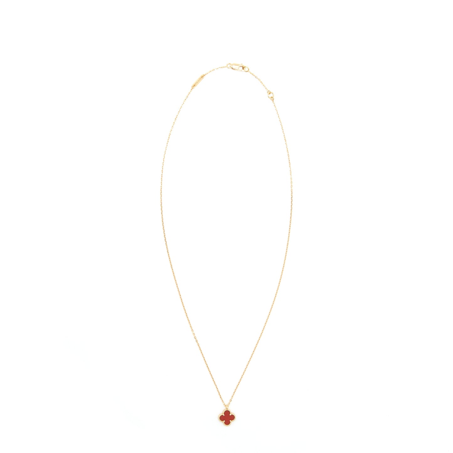 Van Cleef & Arpels Sweet Alhambra Pendant Rose Gold Carnlian