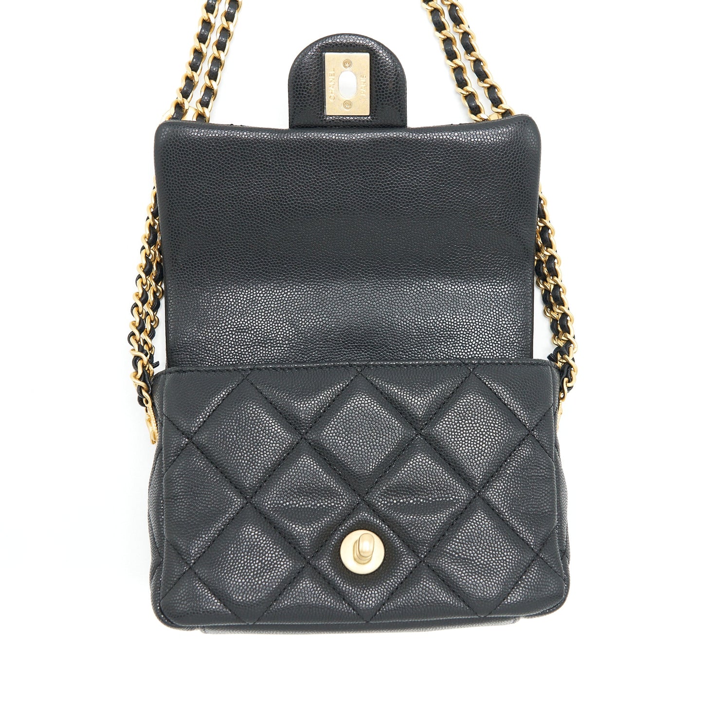 Chanel 22A Small Flap Bag Caviar Black Brushed GHW (Microchip)
