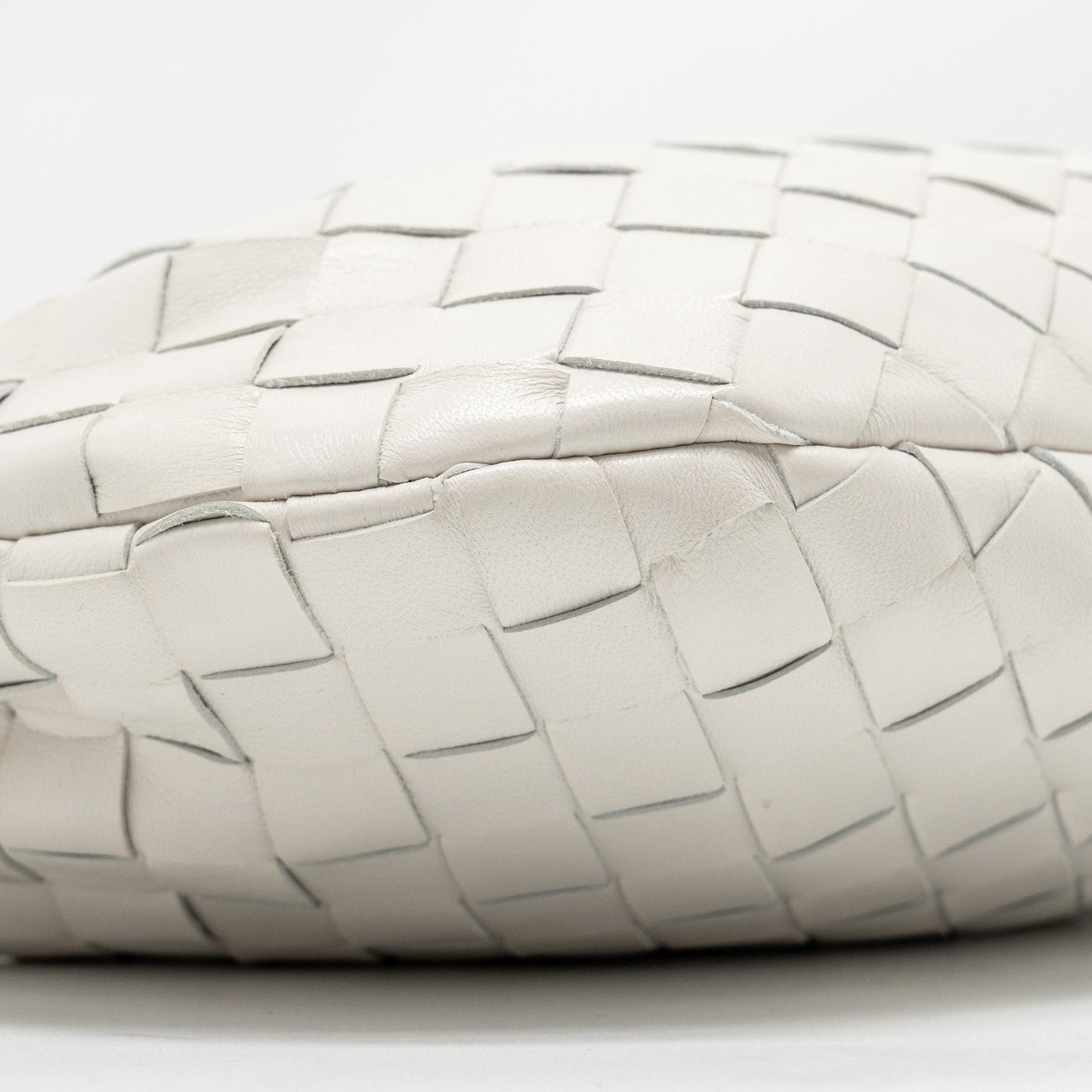 Bottega Veneta Mini Jodie Lambskin White GHW