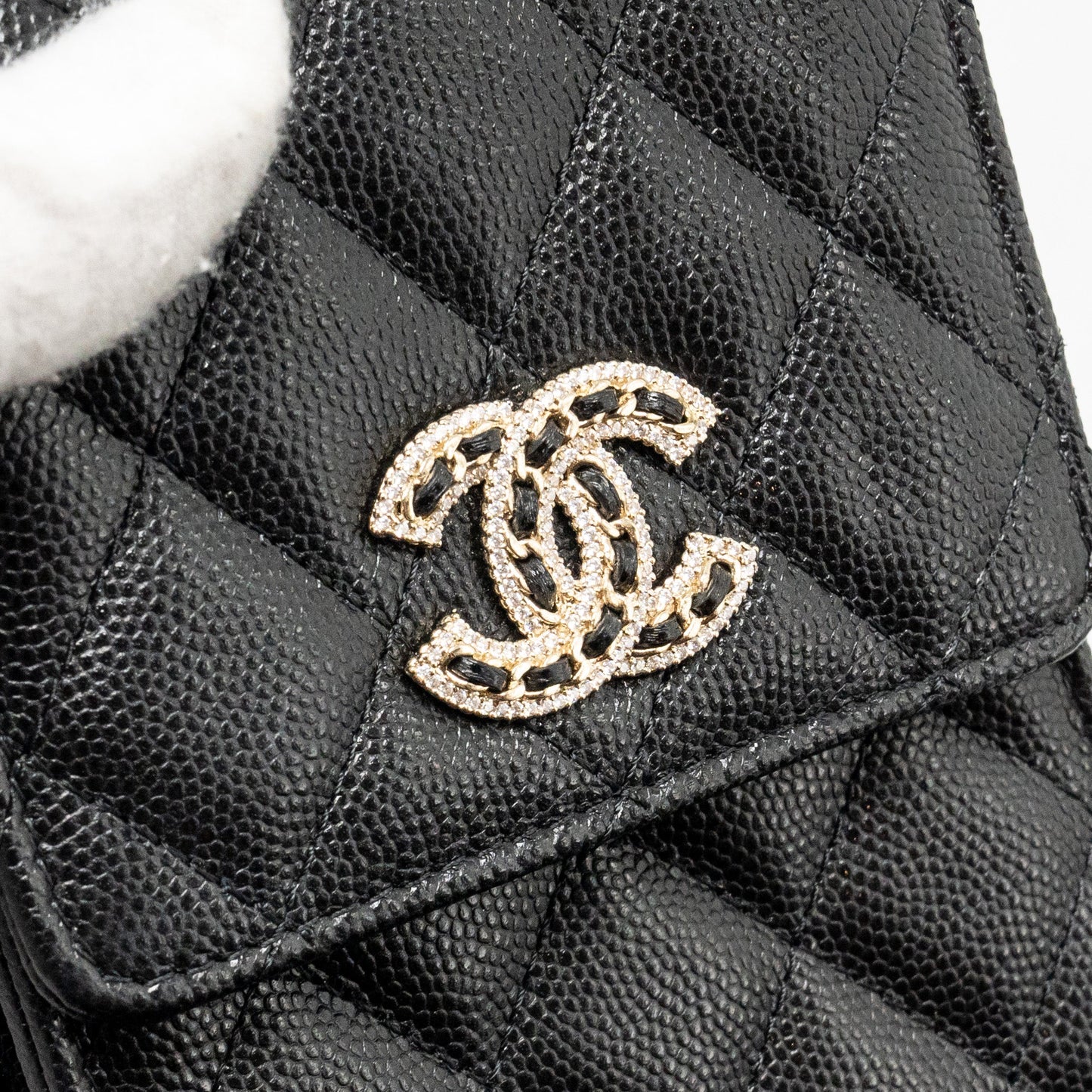 Chanel Classic Phone Clutch with Pouch on Chain Caviar Black LGHW