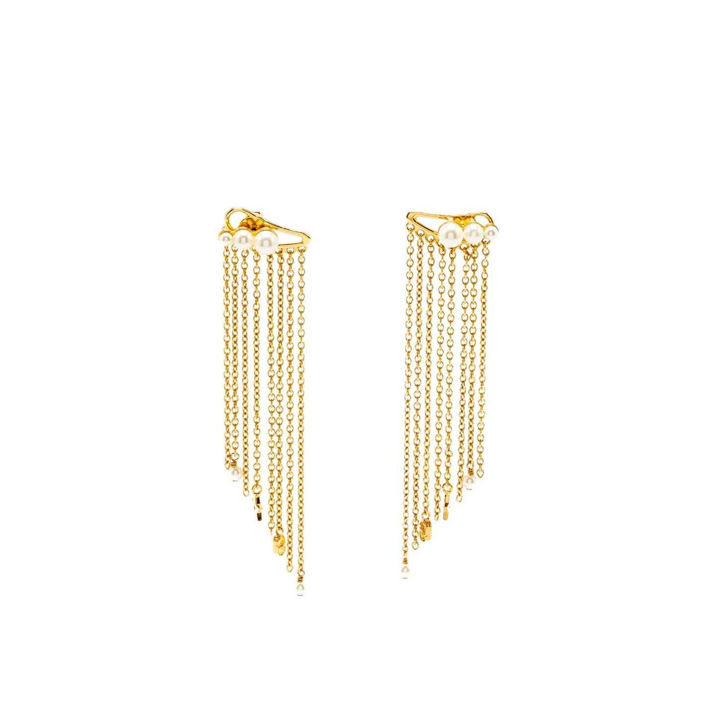 Luxury Dior CD Star Pearls Dropped Earrings Gold Tone