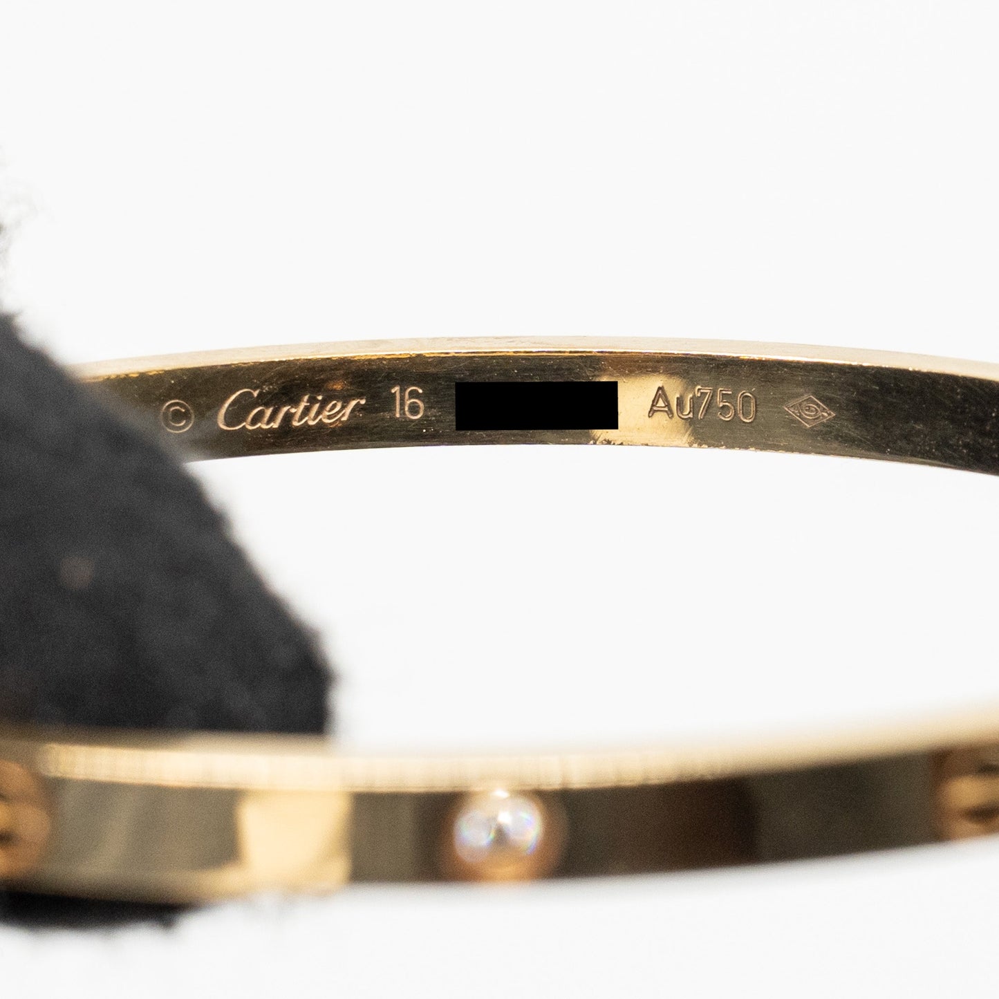 Cartier size 16 love bracelet small model yellow gold 6 diamonds