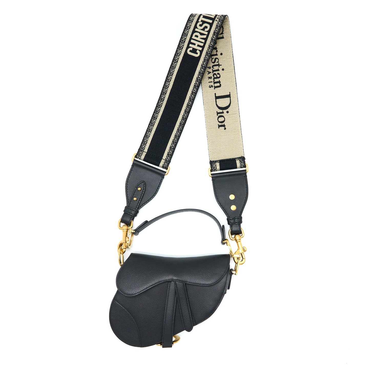 Luxury Dior Mini Saddle Bag Calfskin Black GHW