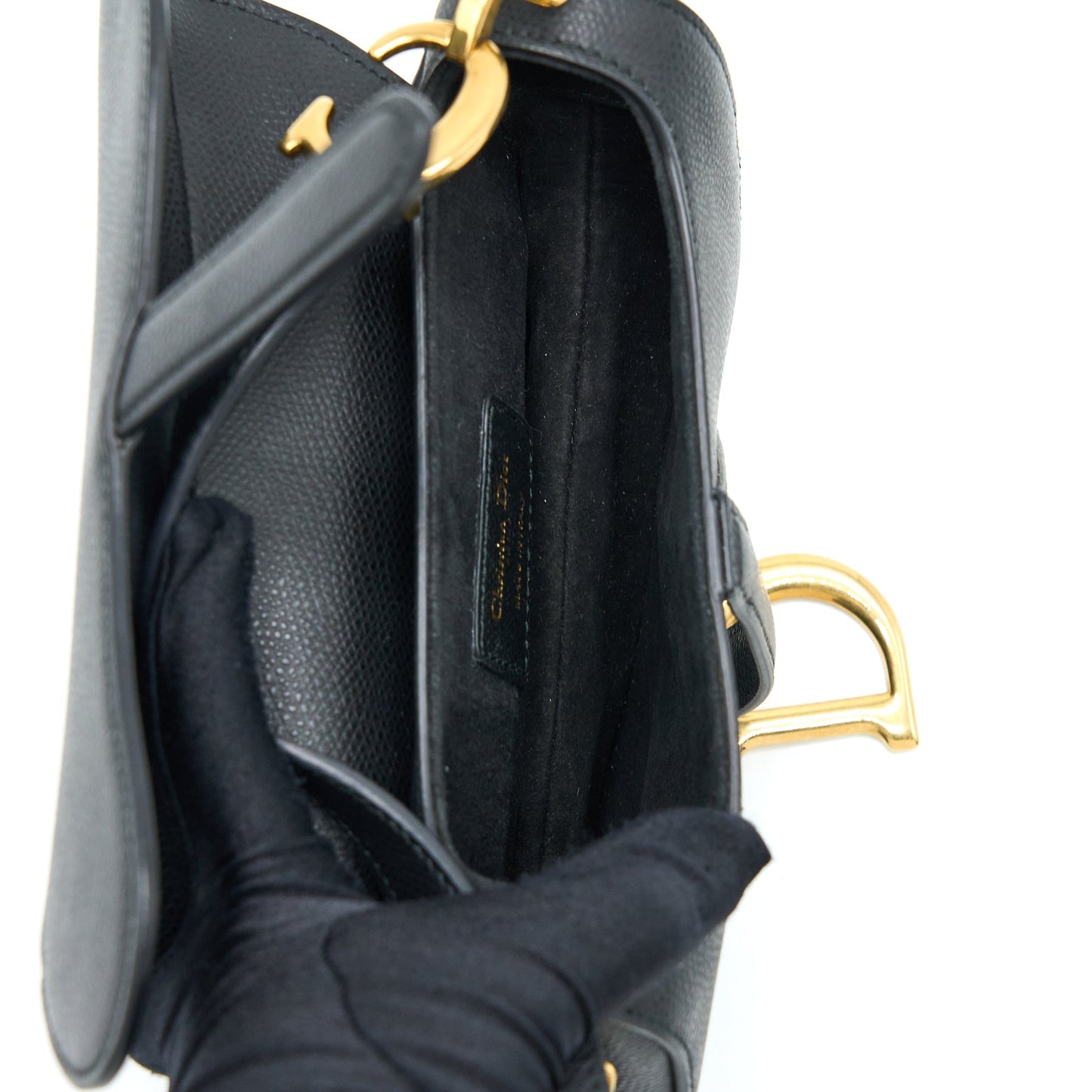 Luxury Dior Mini Saddle Bag Calfskin Black GHW