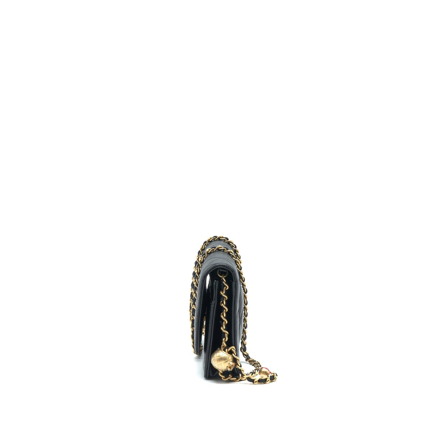 Chanel 22C Pearl Crush Wallet On Chain Black GHW (Microchip)
