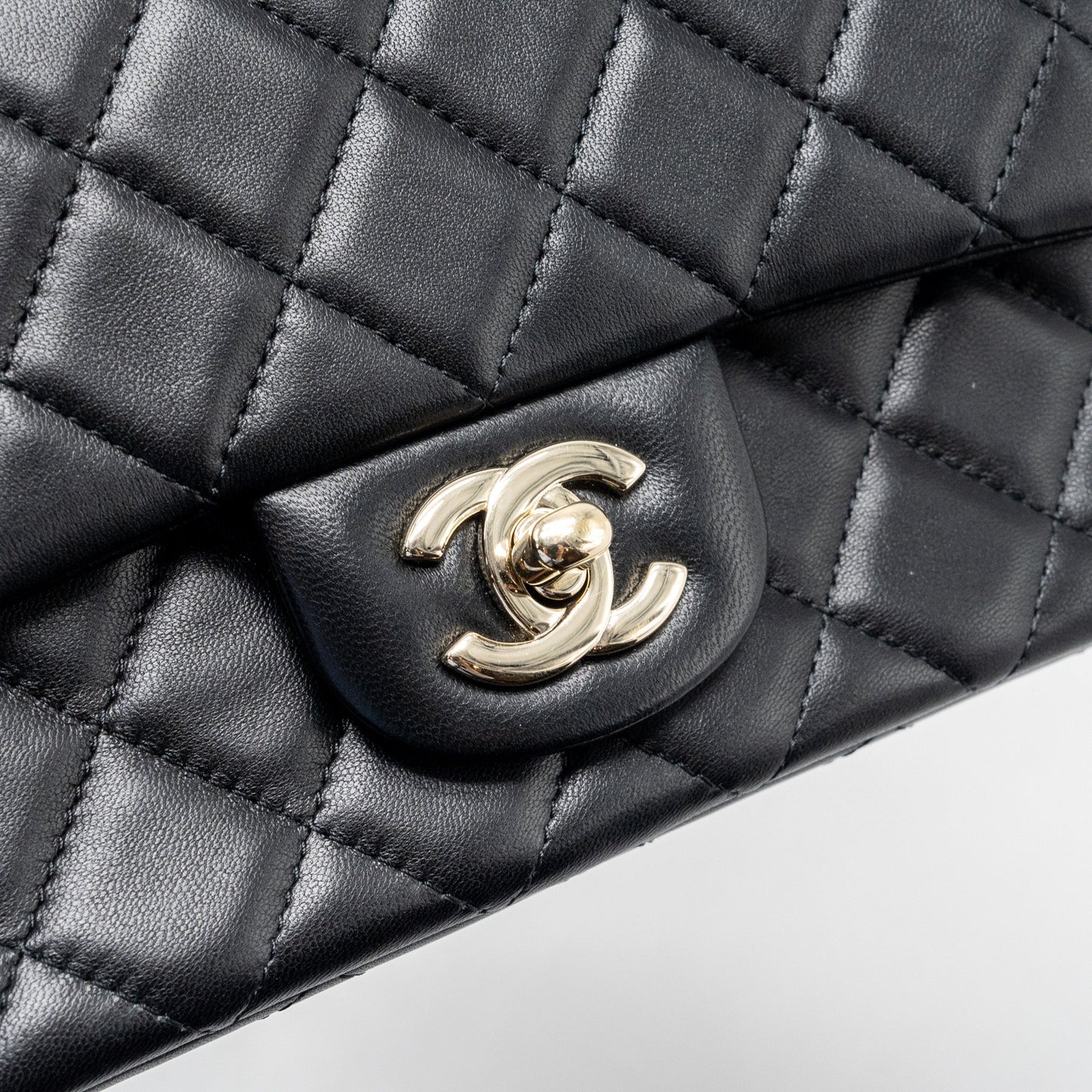 Chanel Mini Rectangular Flap Bag Lambskin Black LGHW